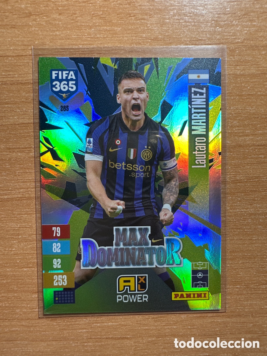 Cromos de f&uacute;tbol: 285 LAUTARO MARTINEZ INTER ADRENALYN XL FIFA 365 2027 MAX DOMINATOR