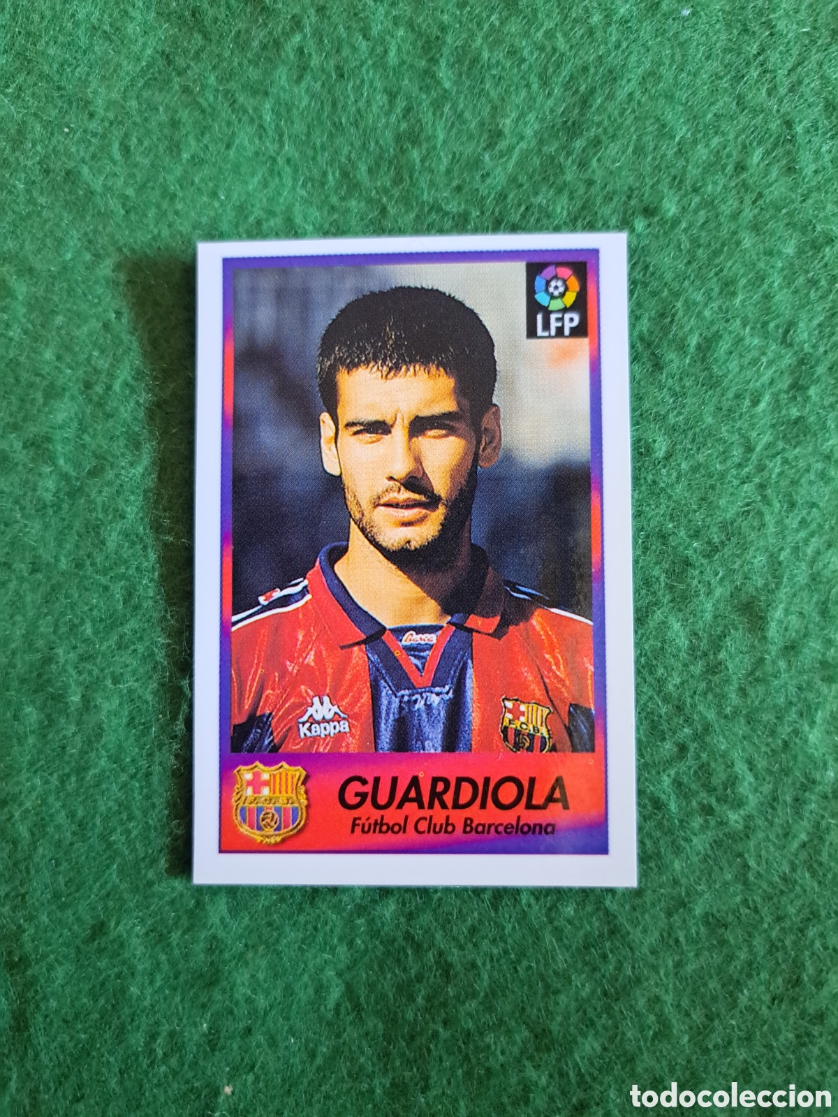 Cromos de f&uacute;tbol: Guardiola. N&deg;7. Barcelona. Bollycao Liga 96-97. Sigue la Liga