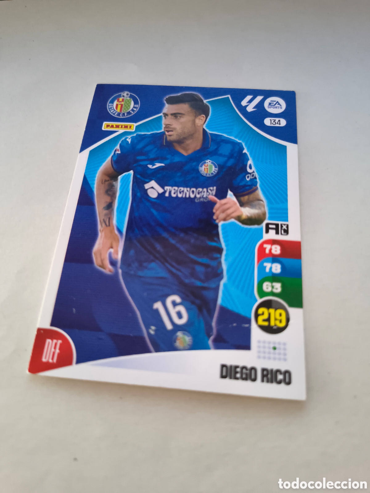 Cromos de f&uacute;tbol: ADRENALYN XL 2024-25 CROMO 134 DIEGO RICO, GETAFE