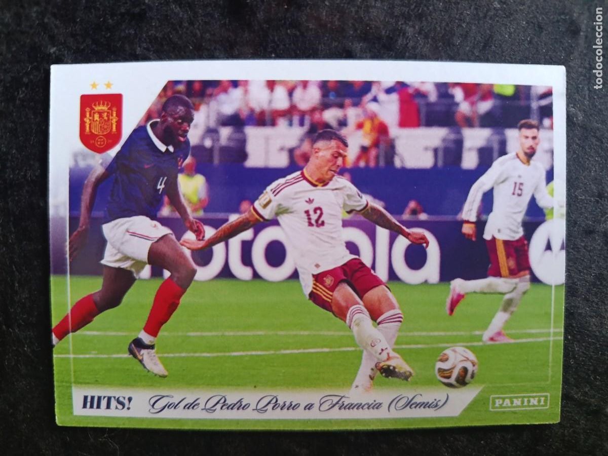 Figurine di Calcio: PANINI CLUB PASI&Oacute;N ESPA&Ntilde;A. #55 GOL DE PEDRO PORRO A FRANCIA (SEMIS) &rdquo;HITS&rdquo;