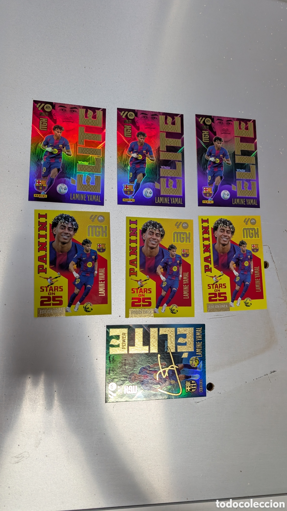 Figurine di Calcio: LOTE 7 CROMOS LAMINE YAMAL BARCELONA MEGACRACKS LIGA 2026/2027 26 27 PANINI