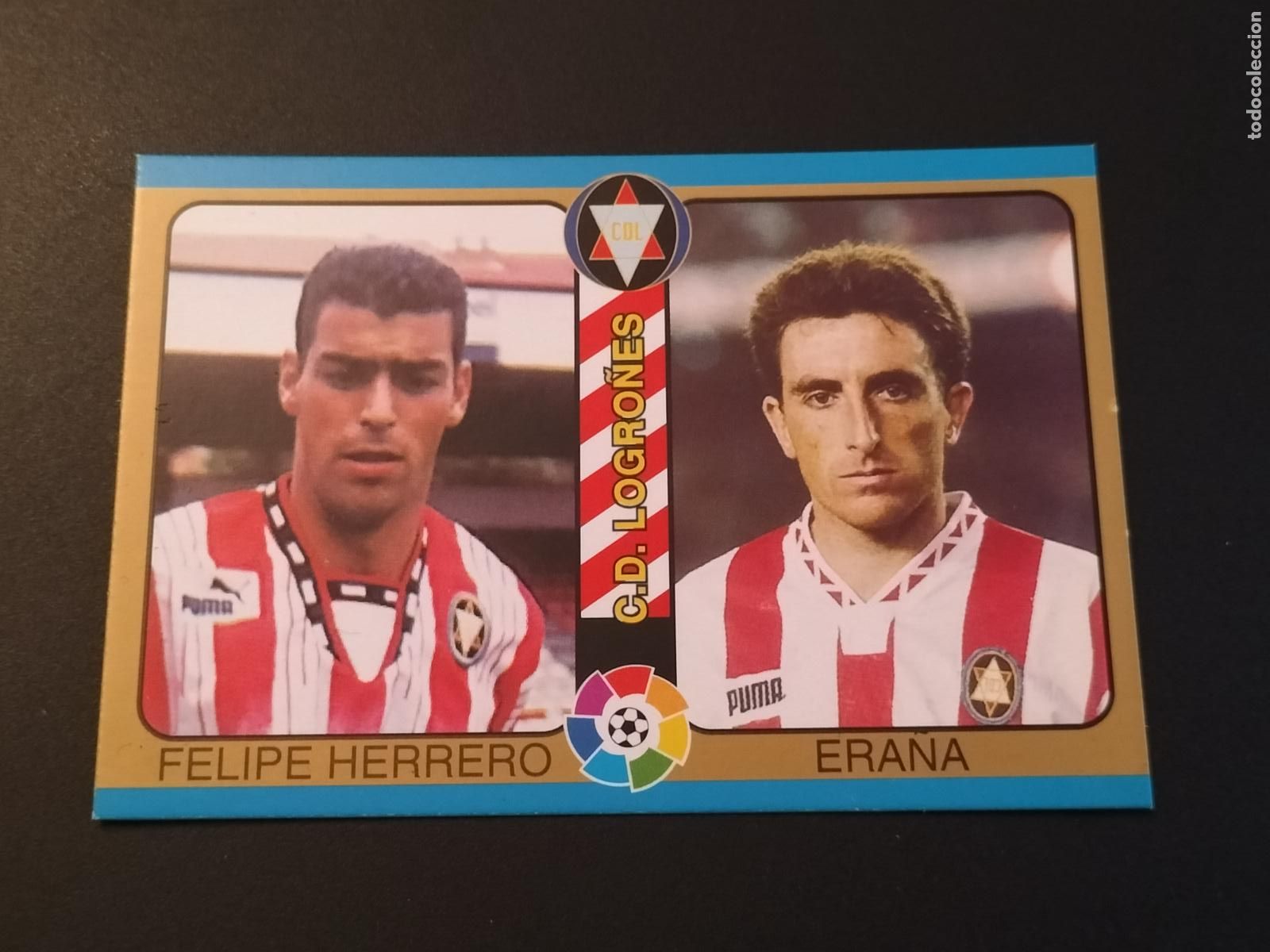 Fu&szlig;ball-Sticker: 141 FELIPE HERRERO Y ERA&Ntilde;A LOGRO&Ntilde;ES CROMOS MUNDICROMO LIGA FUTBOL TOTAL 94 95 1994 1995