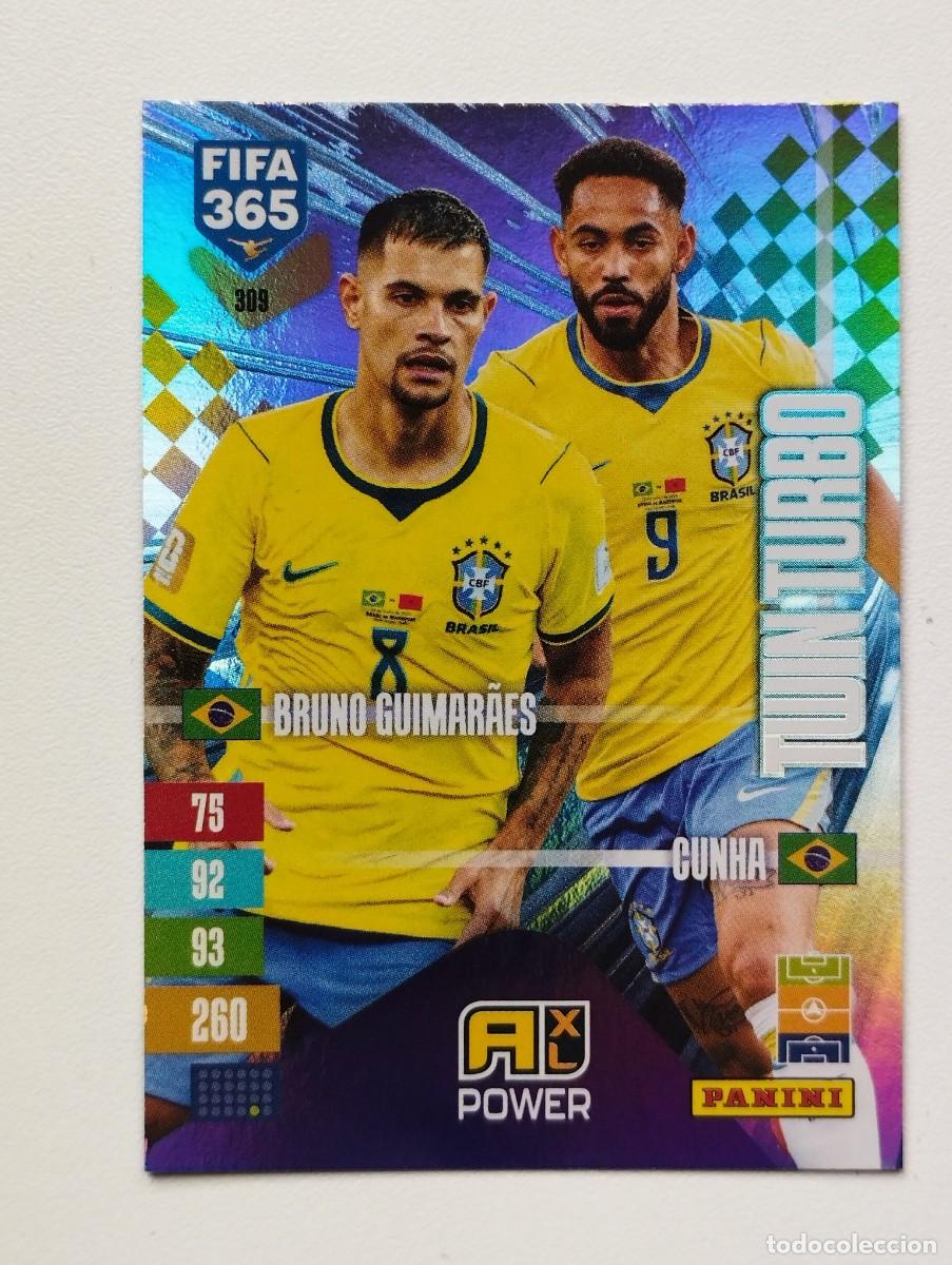 Cromos de f&uacute;tbol: CROMO CARD ADRENALYN FIFA 365 2026 2027 26 27 TWIN TURBO GUIMARAES CUNHA 309 BRASIL