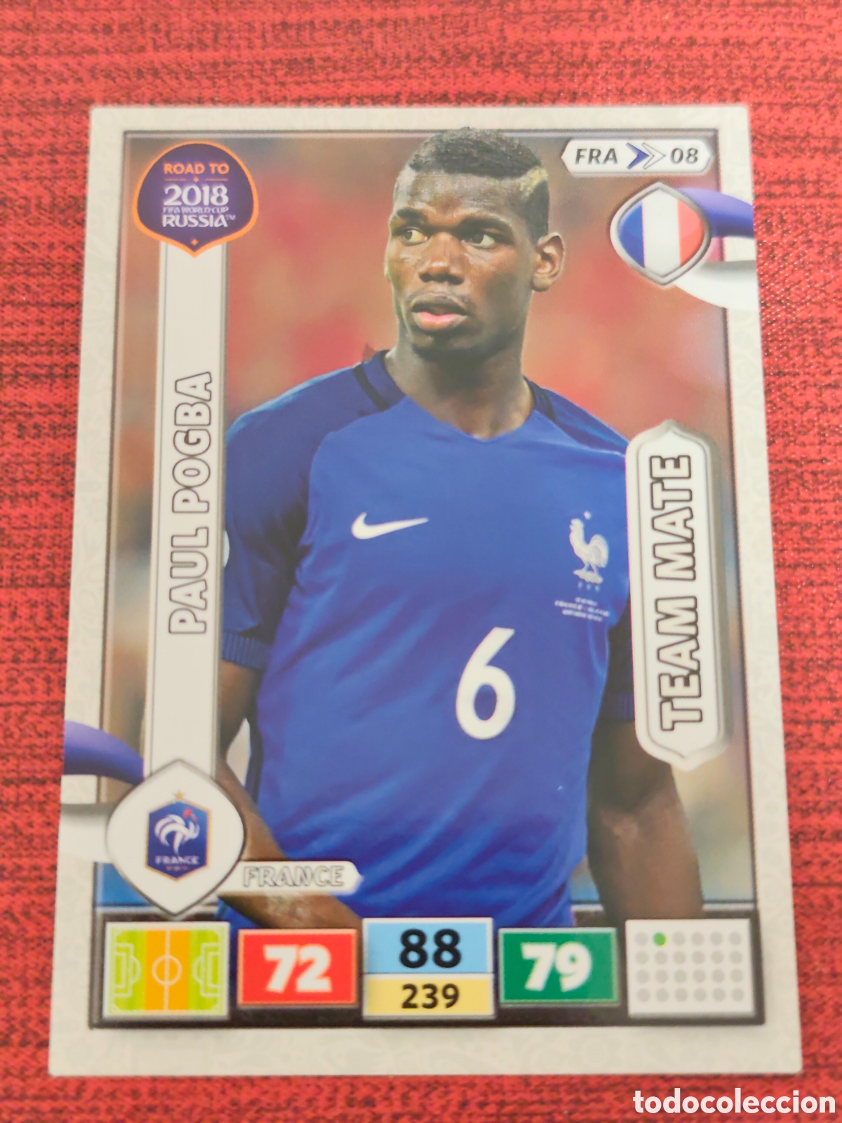 Cartes &agrave; collectionner de Football: FRA_08 POGBA FRANCIA ADRENALYN XL ROAD TO RUSSIA 2018
