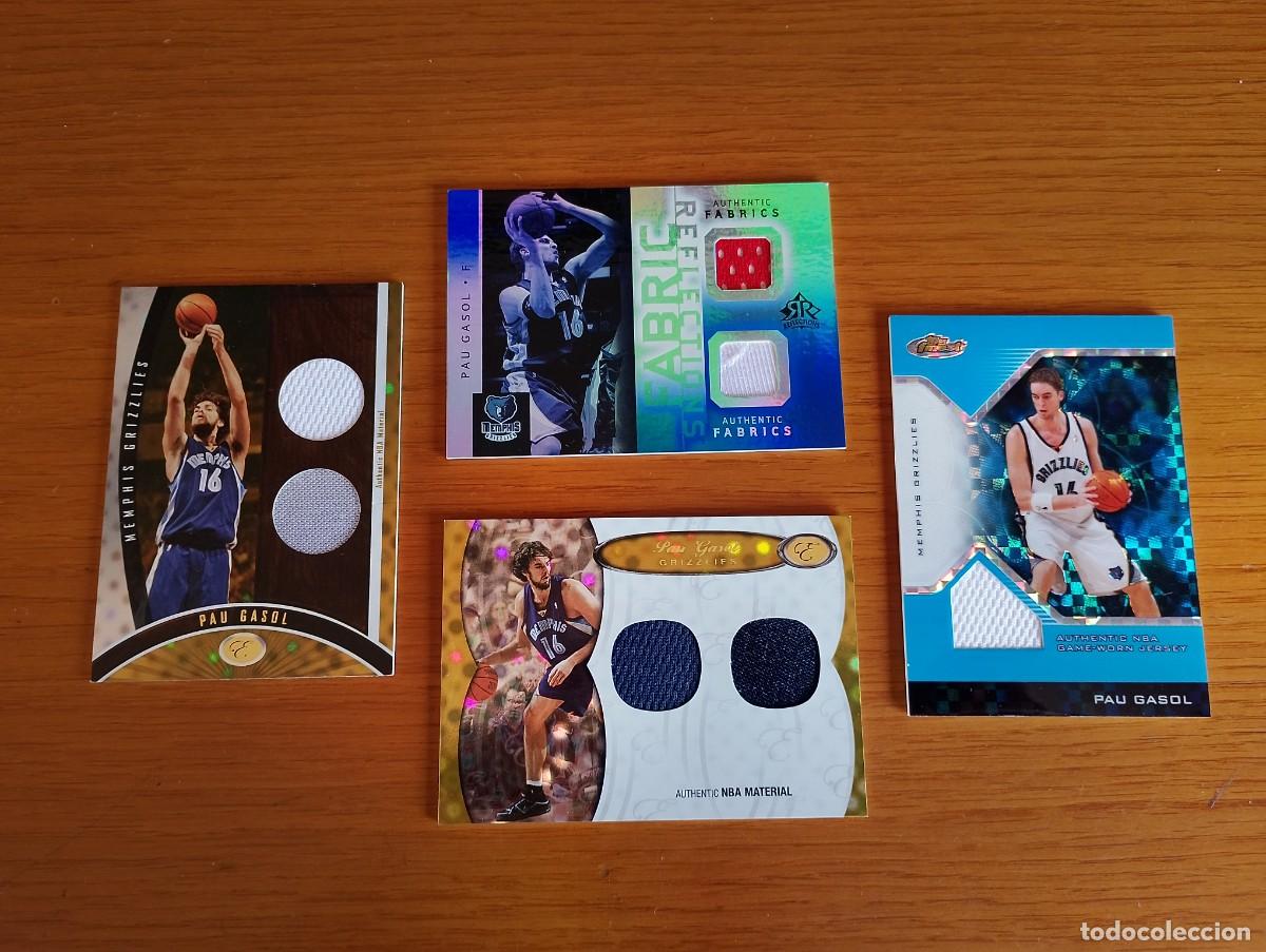 Fu&szlig;ball-Sticker: 4 TRADINC CARDS PAU GASOL TRZOS DE ROPA EQUIPACION NUMARACIO25