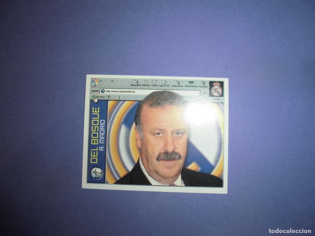 Cromos de f&uacute;tbol: CROMO DE FUTBOL: DEL BOSQUE. ENTRENADOR - REAL MADRID - EDICIONES ESTE. LIGA 2001 - 2002. 01/02.