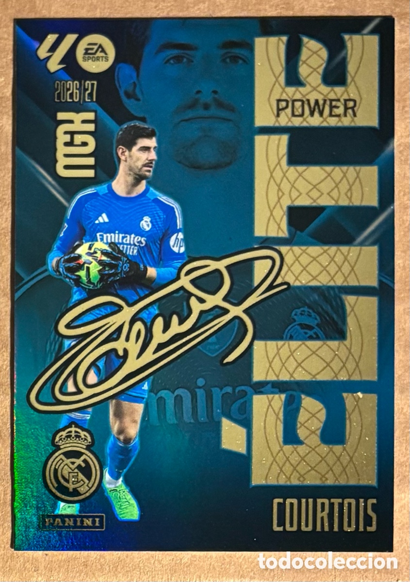 Cromos de f&uacute;tbol: COURTOIS (REAL MADRID). CARTA POWER ELITE PANINI MEGACRACKS MGK 2026/27. #4P.