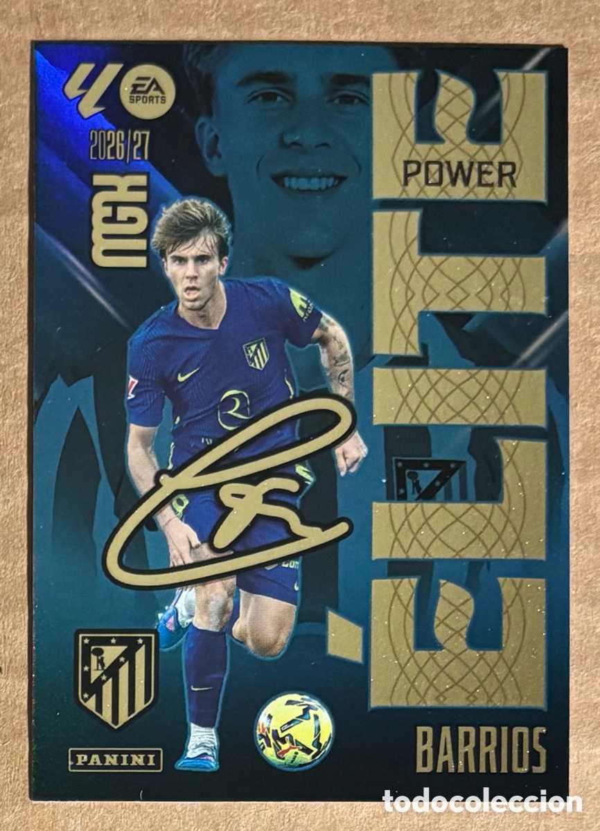 Cromos de f&uacute;tbol: BARRIOS (ATL&Eacute;TICO MADRID). CARTA POWER ELITE PANINI MEGACRACKS MGK 2026/27. #1P.