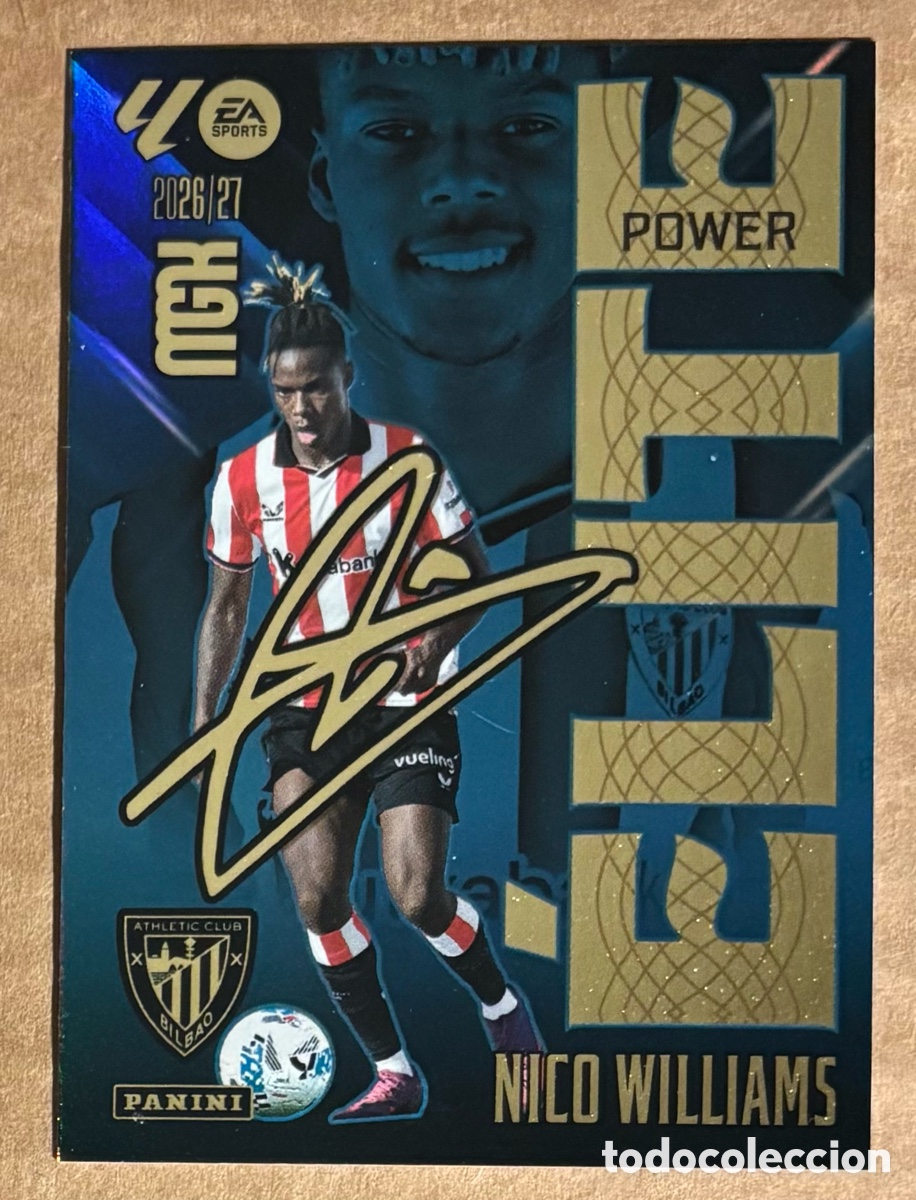 Cromos de f&uacute;tbol: NICO WILLIAMS (ATHLETIC BILBAO). CARTA POWER ELITE PANINI MEGACRACKS MGK 2026/27. #12P.