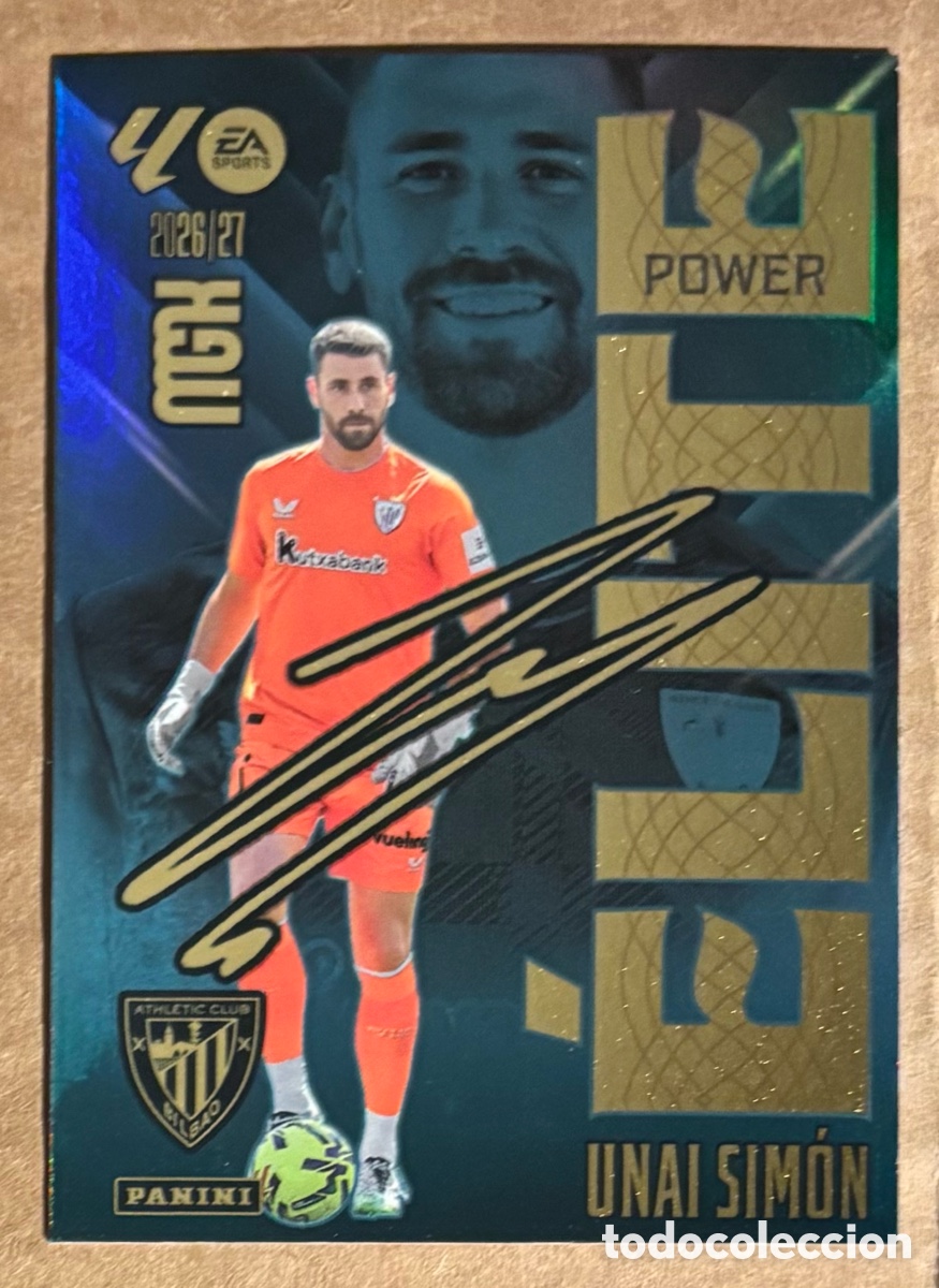 Cromos de f&uacute;tbol: UNAI SIM&Oacute;N (ATHLETIC BILBAO). CARTA POWER ELITE PANINI MEGACRACKS MGK 2026/27. #17P.
