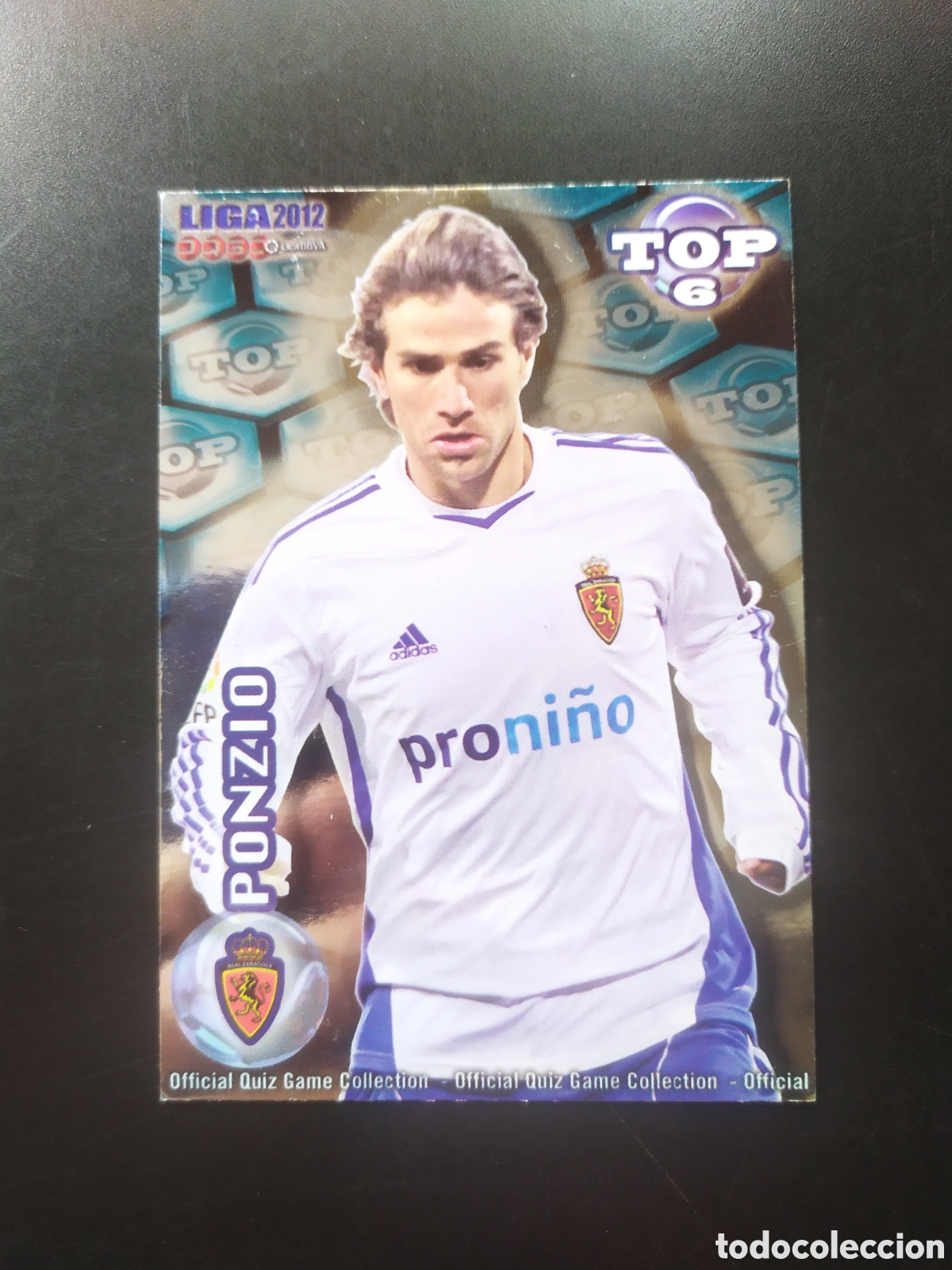 Cromos de f&uacute;tbol: Mundicromo fichas Liga 2011 2012 11 12 Ponzio top brillo azul n&deg; 592 Real Zaragoza