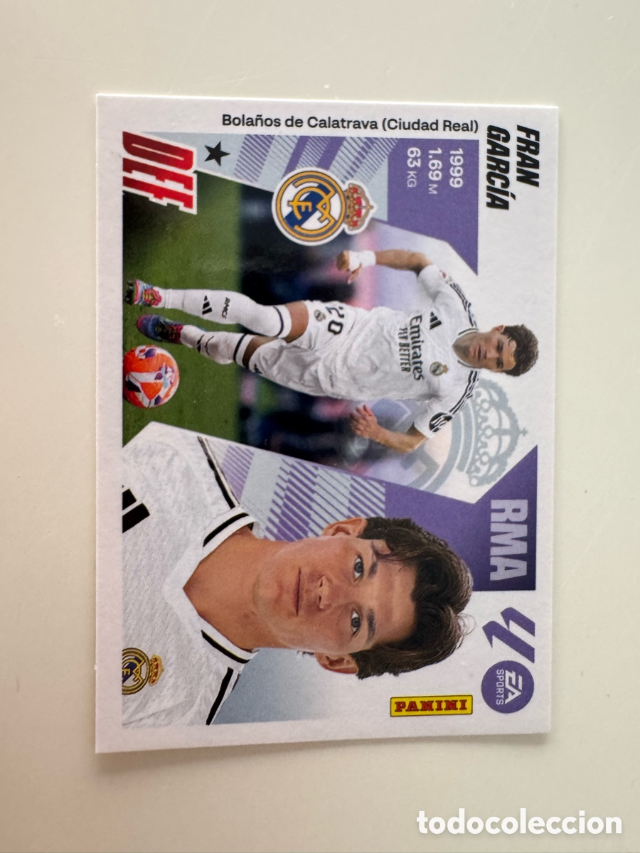 Cromos de f&uacute;tbol: PANINI LIGA ESTE 2025-2026 25 26 &ndash; Real Madrid N&ordm; 10B 10 B &ndash; Fran Garc&iacute;a