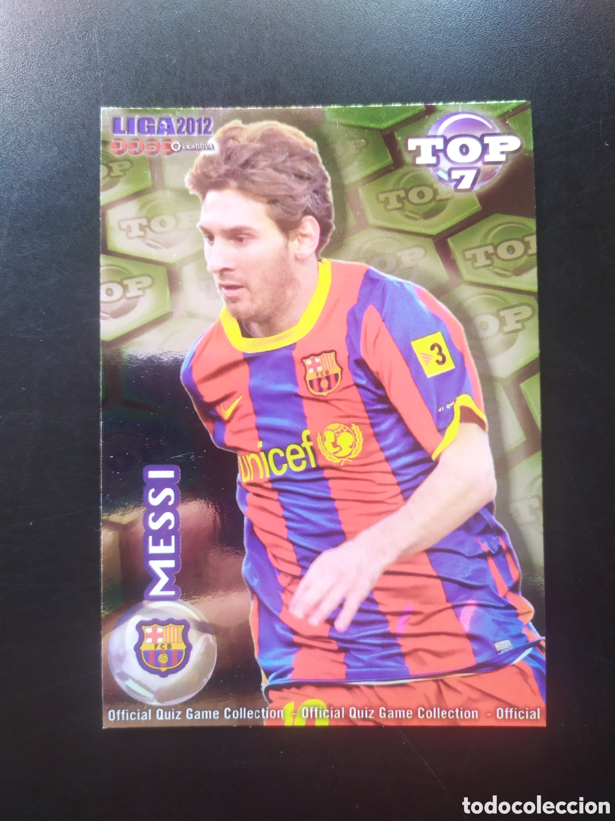 Cromos de f&uacute;tbol: Mundicromo fichas Liga 2011 2012 11 12 Messi top brillo verde n&deg; 595 Barcelona