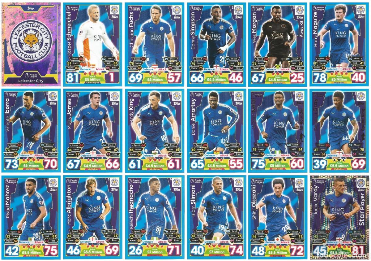 Cromos de f&uacute;tbol: TOPPS MATCH ATTAX. PREMIER LEAGUE 17/18 LEICESTER. 145-162