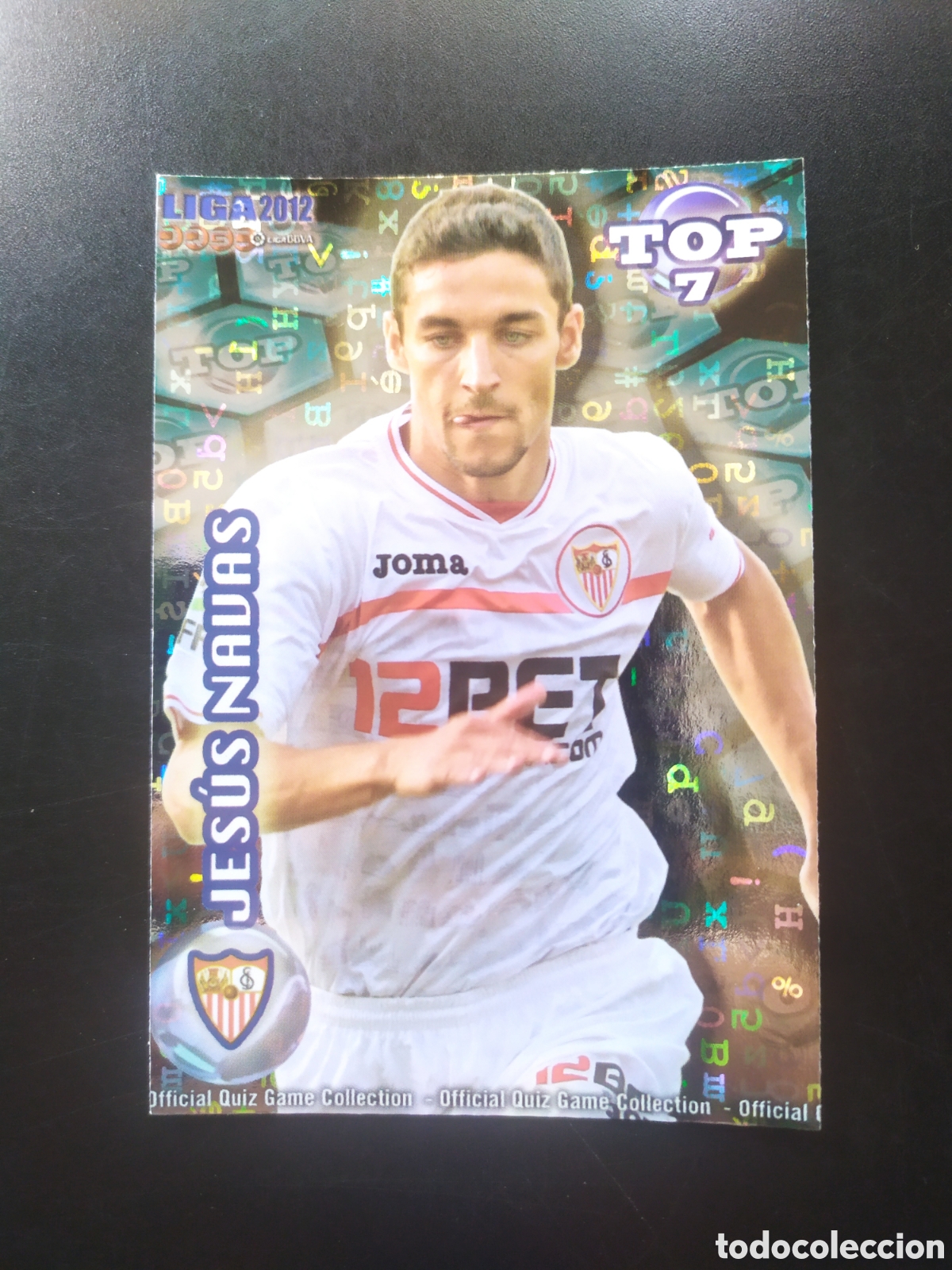 Cromos de f&uacute;tbol: Mundicromo fichas Liga 2011 2012 11 12 Jes&uacute;s Navas top brillo letras n&deg; 598 Sevilla