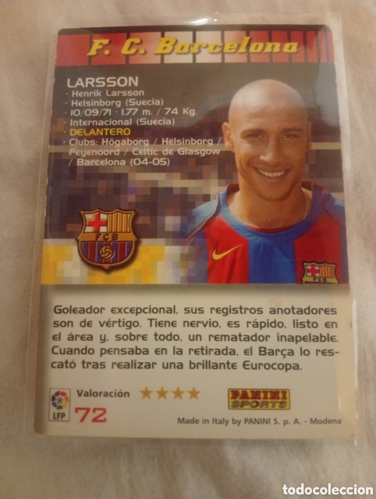Cromos de f&uacute;tbol: Larsson 59 - Megacracks 04/05 - Bar&ccedil;a - Foto 2