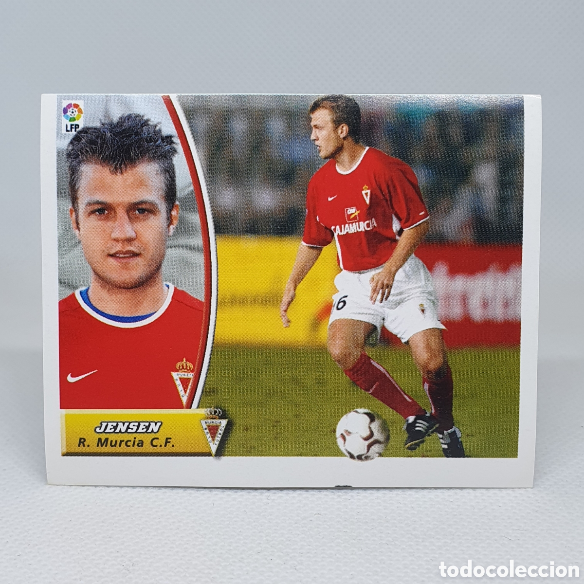 Cromos de f&uacute;tbol: ⚽️ ERROR CROMO DE FUTBOL JENSEN MURCIA ULTIMOS FICHAJES N.45 LIGA 2003-2004 ESTAMPAS EDICIONES ESTE