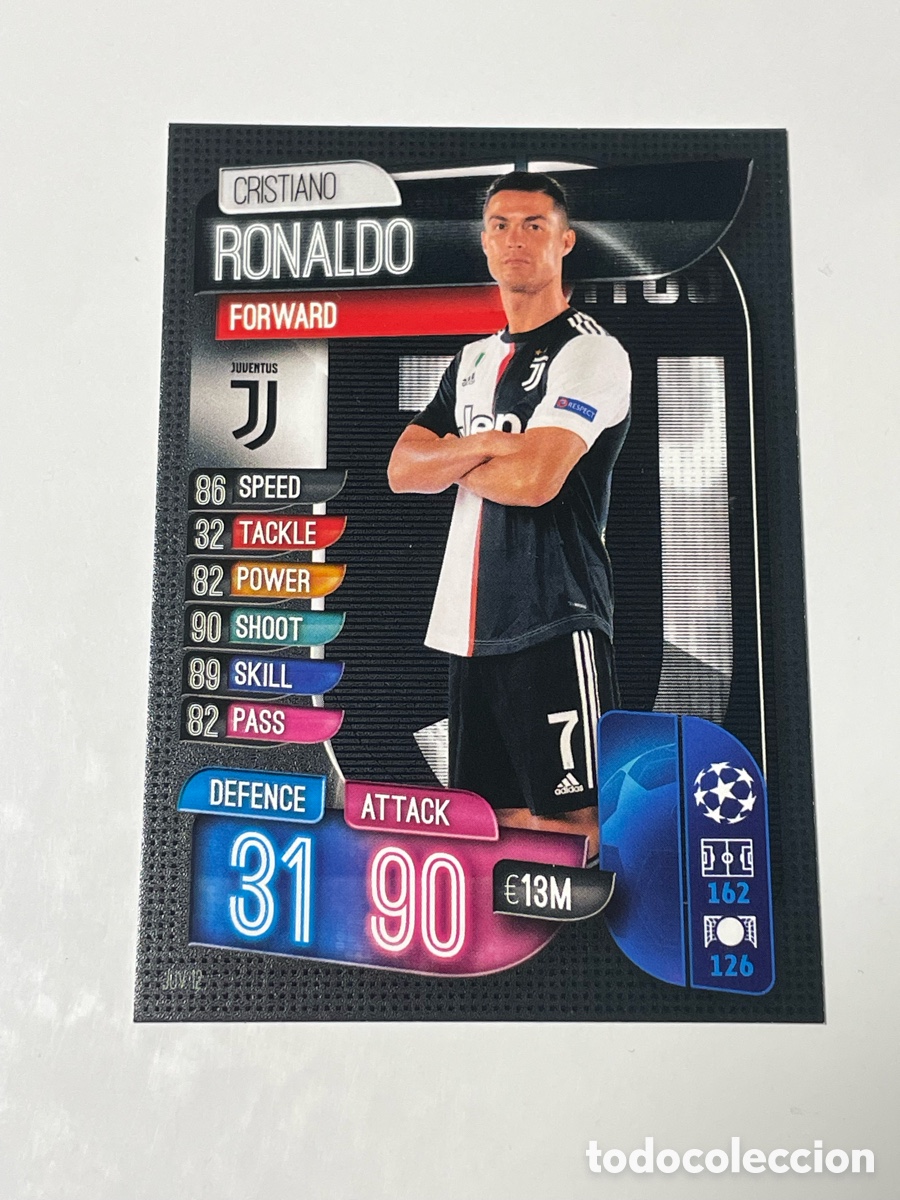 Cromos de f&uacute;tbol: Cristiano Ronaldo Juventus Topps Match Attax 19/20 #JUV12