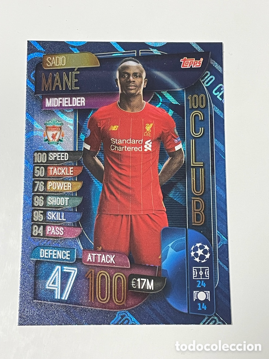 Cromos de f&uacute;tbol: Sadio Man&eacute; Liverpool Topps Match Attax 19/20 #CLU7