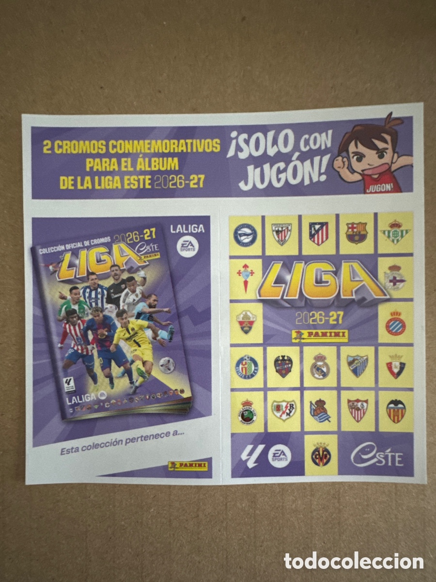 Cromos de f&uacute;tbol: Cromos Conmemorativos 1 y 2 Liga Este Panini 2026 2027 26 27 Stickers Cromos Jug&oacute;n 234