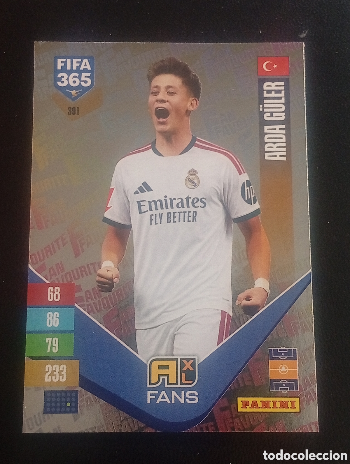 Cromos de f&uacute;tbol: 391 fans ARDA GULER REAL MADRID TURQU&Iacute;A TURKIA ADRENALYN FIFA 365 PANINI 2026 2027 26 27 CROMOS