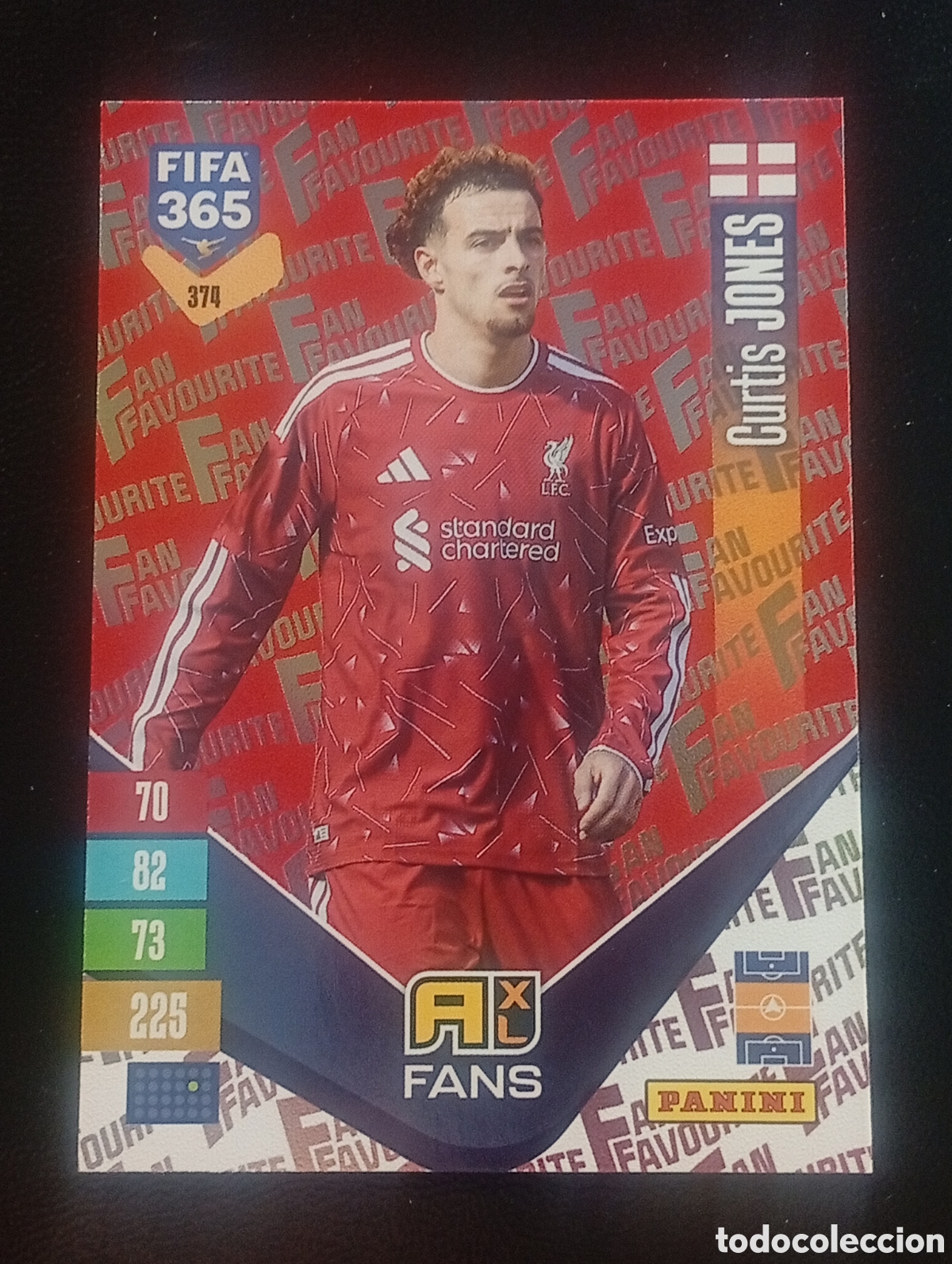 Cromos de f&uacute;tbol: 374 paralela red Curtis JONES LIVERPOOL FIFA 365 ADRENALYN 2026 2027 26 27 CARDS PANINI TOPPS