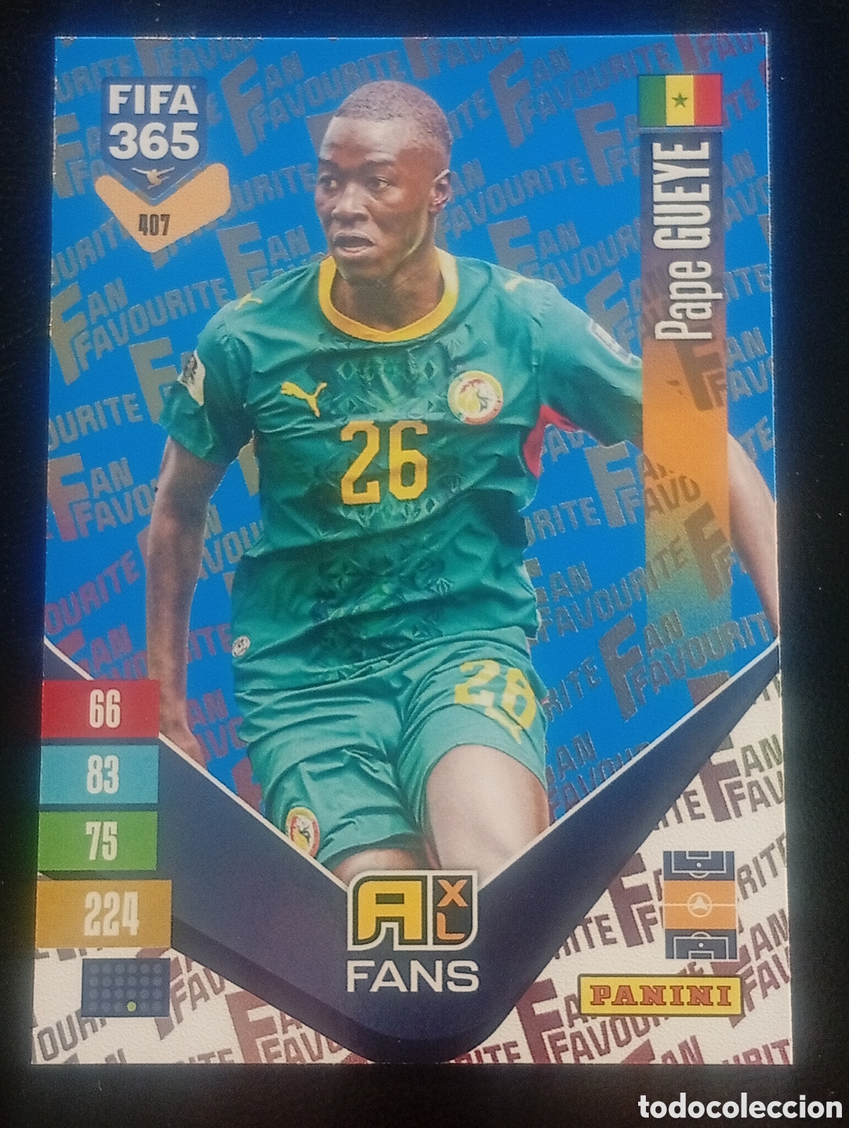 Football Stickers: 407 paralela blue GUEYE FIFA 365 ADRENALYN 2026 2027 26 27 CARDS PANINI TOPPS