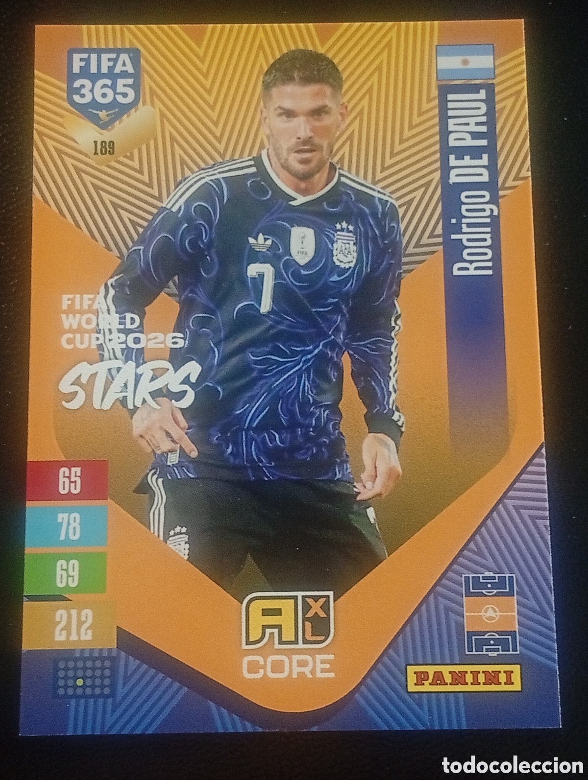 Cromos de f&uacute;tbol: 189 world cup DE PAUL ARGENTINA FIFA 365 ADRENALYN 2026 2027 26 27 CARDS PANINI TOPPS