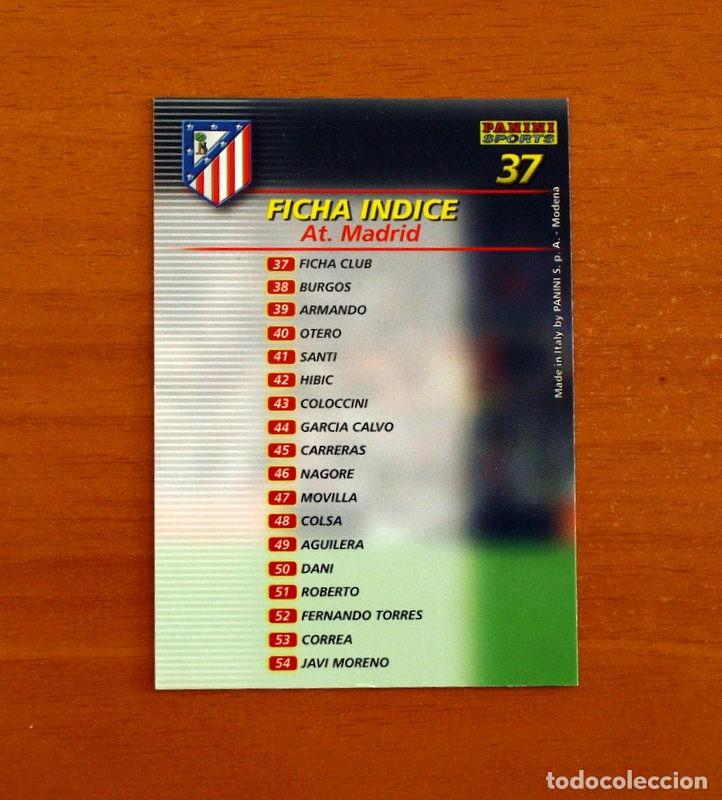 Cromos de f&uacute;tbol: Atl&eacute;tico de Madrid -N&ordm; 37 Ficha &iacute;ndice -Mega Fichas Liga 2002-2003, 02-03 -Megafichas Panini Sports