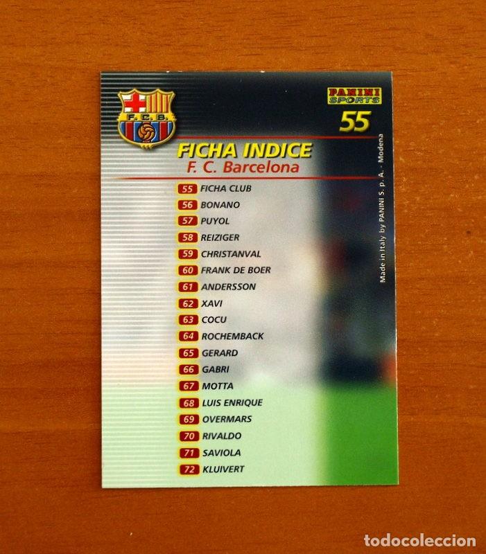 Cromos de f&uacute;tbol: Barcelona -N&ordm; 55 Ficha &iacute;ndice -Mega Fichas Liga 2002-2003-02-03 -Megafichas Panini Sports