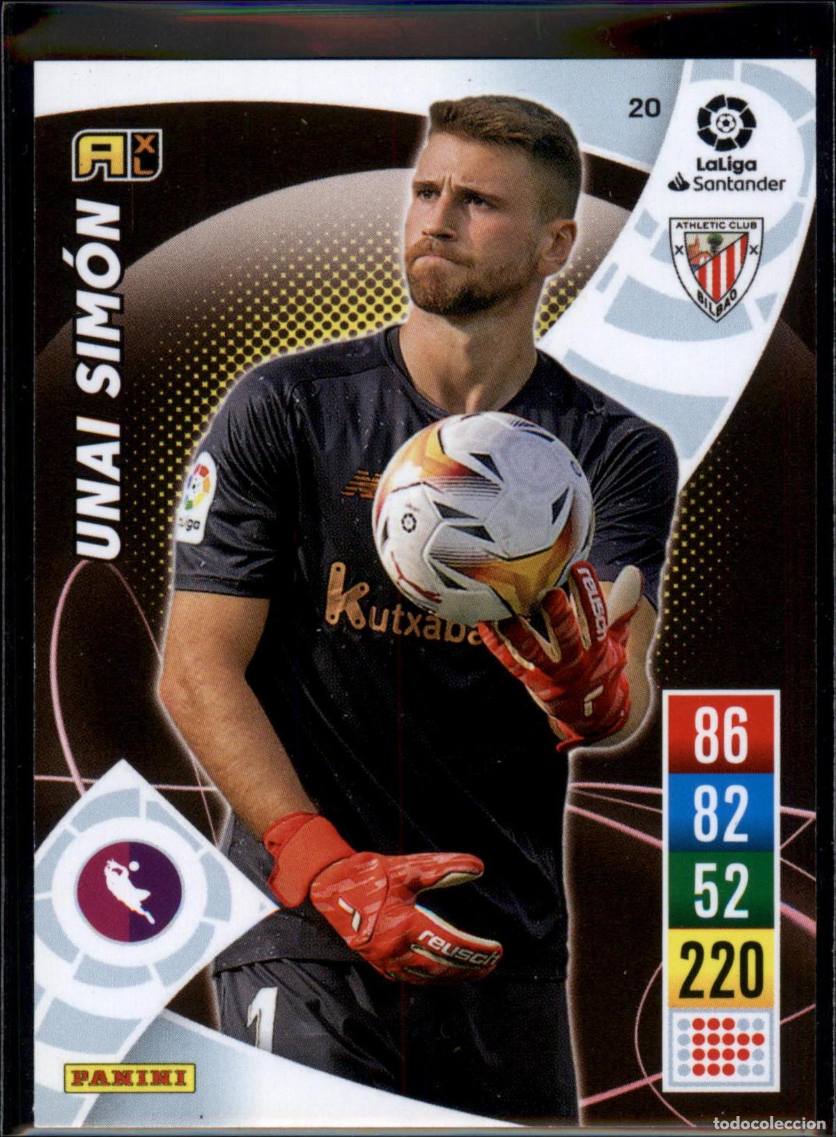 Football Stickers: Unai Sim&oacute;n N&ordm; 20 Athletic Club LaLiga Santander Adrenalyn XL 2021 2022 Panini 21 22