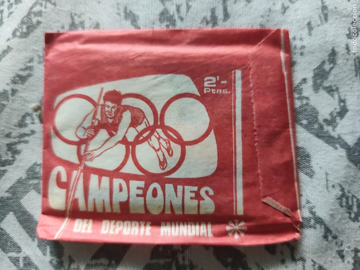 Cromos de f&uacute;tbol: Sobre sin abrir. Campeones del deporte mundial Keisa