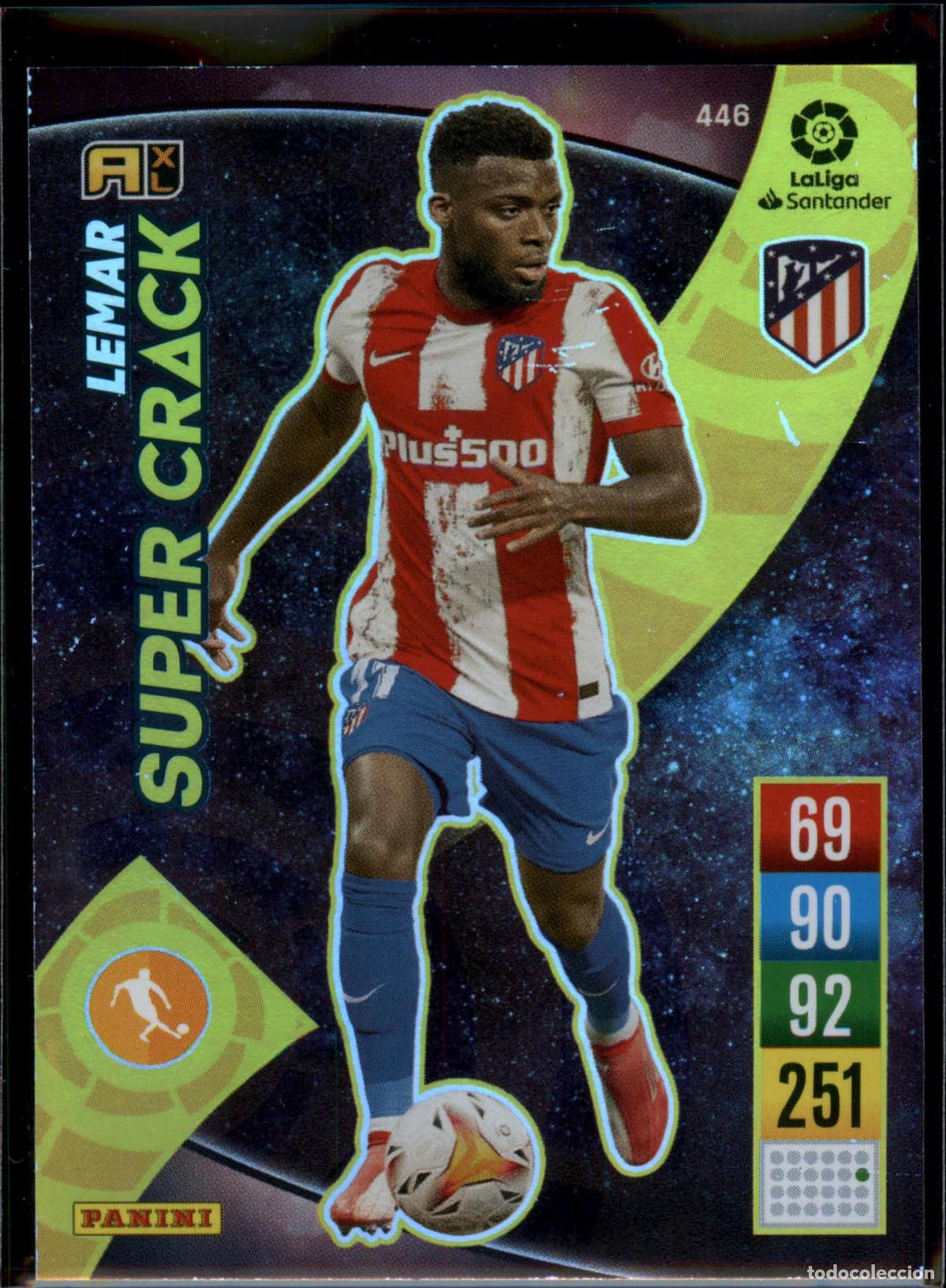 Cromos de f&uacute;tbol: Lemar Super Crack N&ordm; 446 Atl&eacute;tico de Madrid LaLiga Santander Adrenalyn XL 2021 2022 Panini 21 22