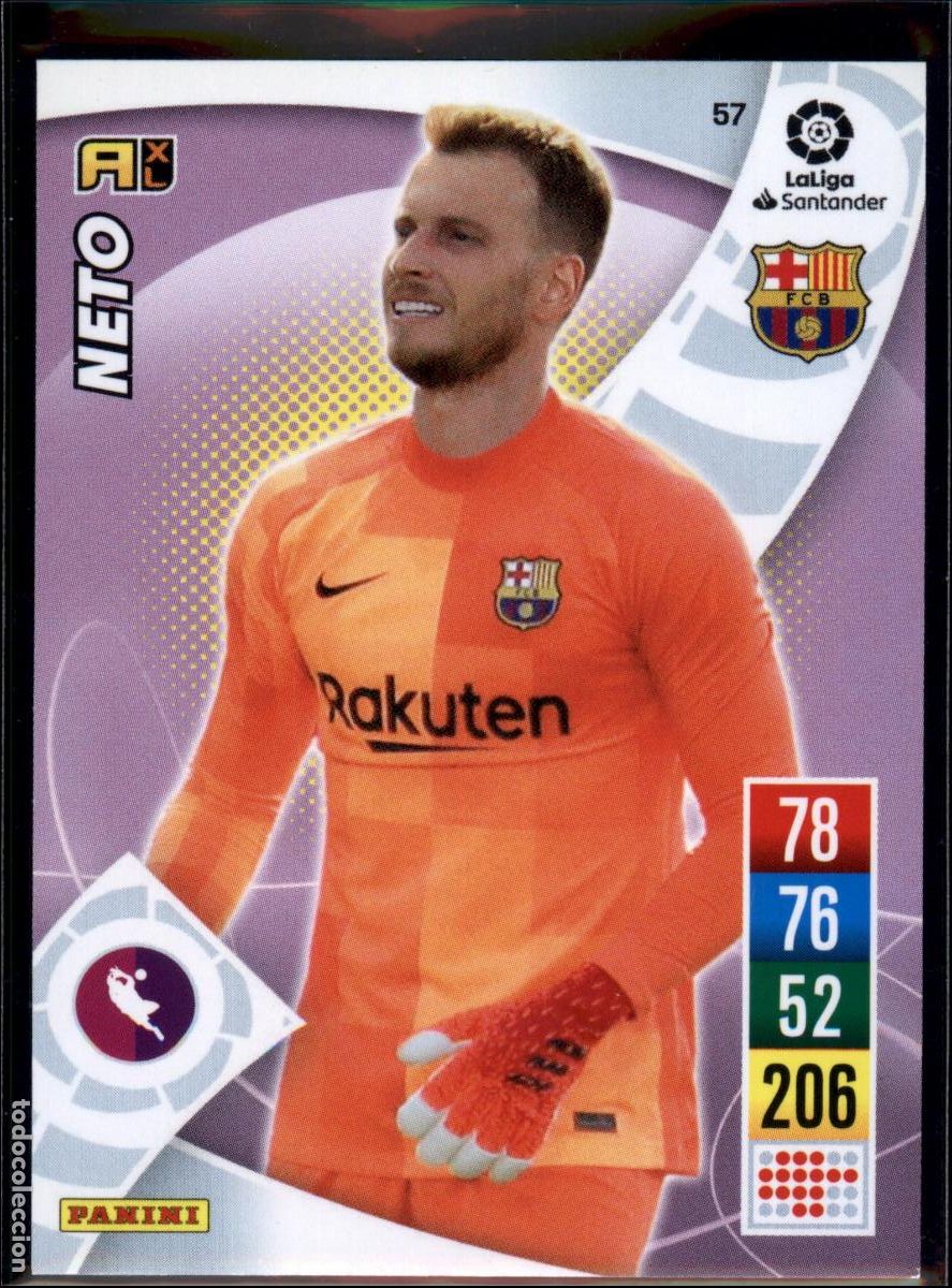 Cromos de f&uacute;tbol: Neto N&ordm; 57 Bar&ccedil;a (Barcelona) LaLiga Santander Adrenalyn XL 2021 2022 Panini 21 22