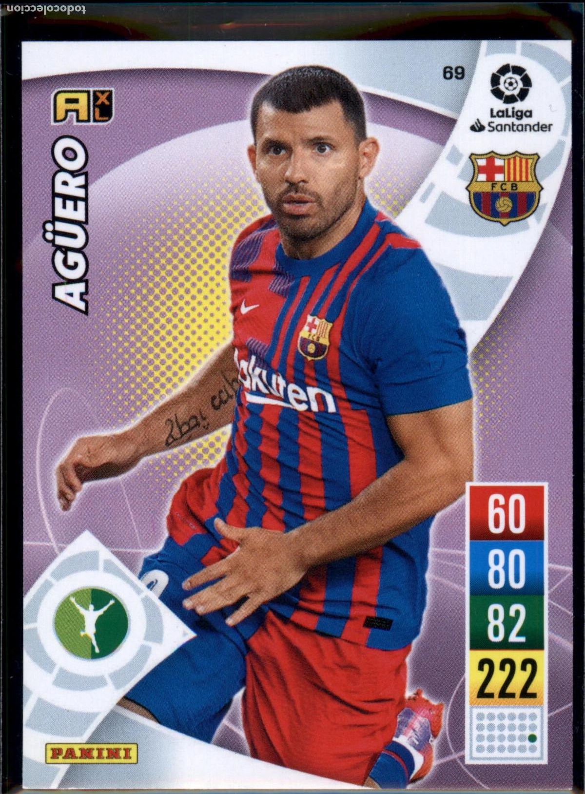 Cromos de f&uacute;tbol: Ag&uuml;ero N&ordm; 69 Bar&ccedil;a (Barcelona) LaLiga Santander Adrenalyn XL 2021 2022 Panini 21 22