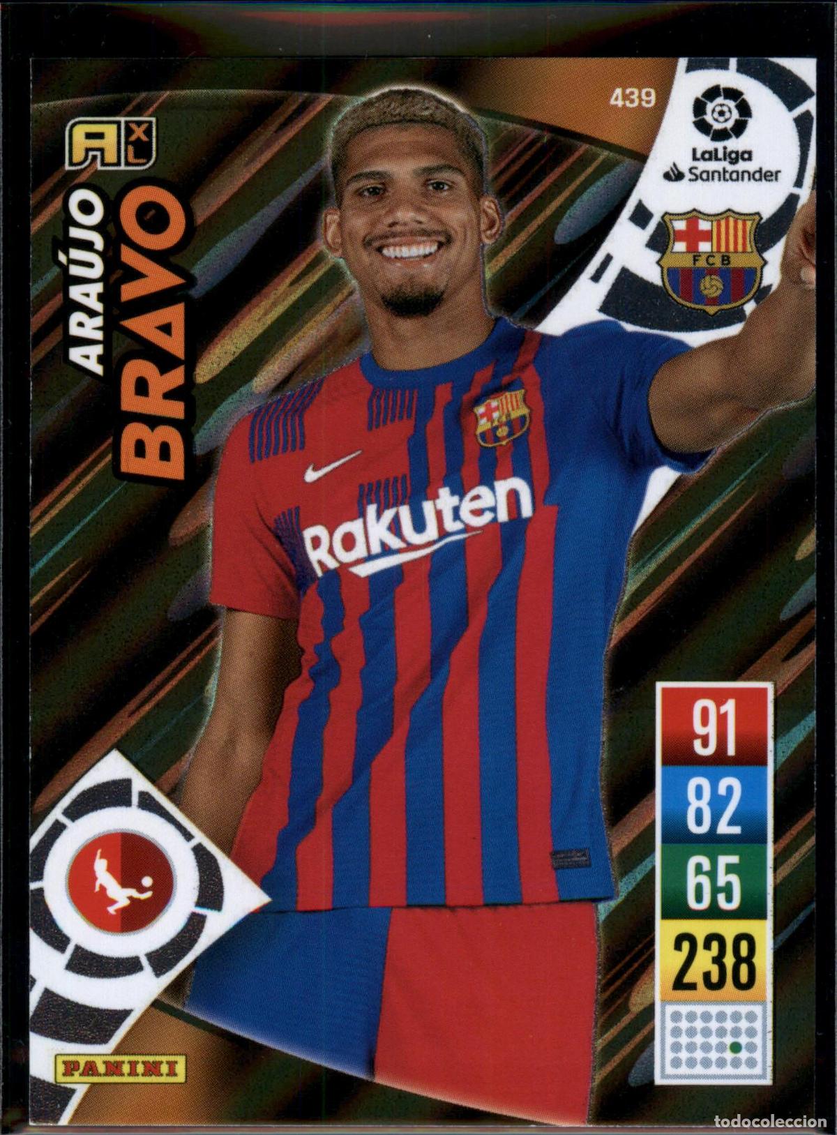Cromos de f&uacute;tbol: Ara&uacute;jo Bravo N&ordm; 439 Bar&ccedil;a (Barcelona) LaLiga Santander Adrenalyn XL 2021 2022 Panini 21 22