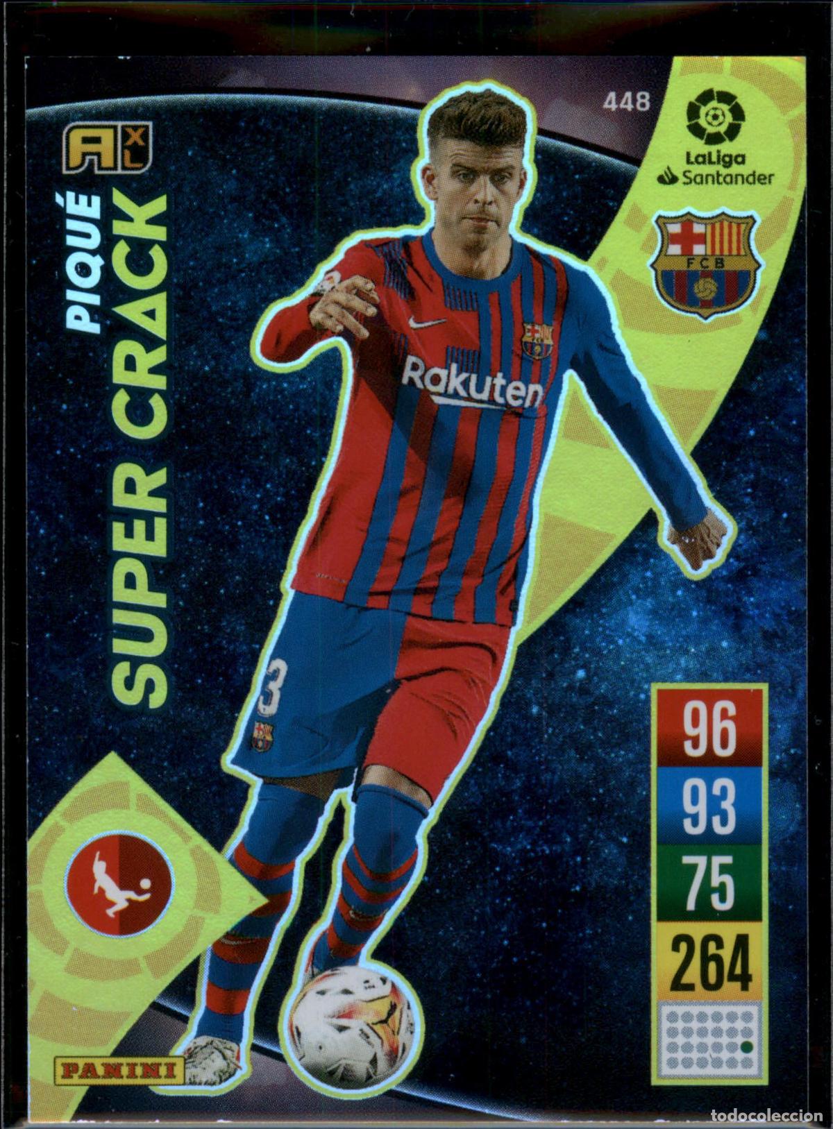 Cromos de f&uacute;tbol: Piqu&eacute; Super Crack N&ordm; 448 Bar&ccedil;a (Barcelona) LaLiga Santander Adrenalyn XL 2021 2022 Panini 21 22