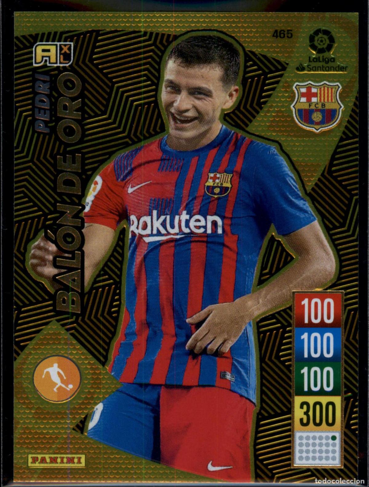 Cromos de f&uacute;tbol: Pedri Bal&oacute;n de Oro N&ordm; 465 Bar&ccedil;a (Barcelona) LaLiga Santander Adrenalyn XL 2021 2022 Panini 21 22