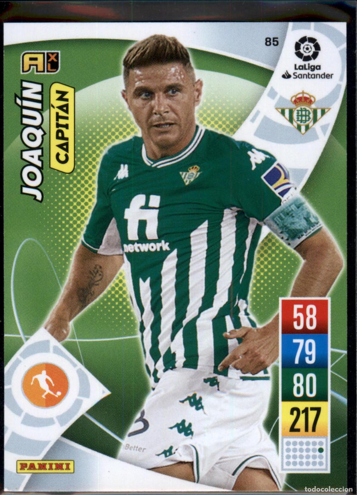 Cromos de f&uacute;tbol: Joaqu&iacute;n Capit&aacute;n N&ordm; 85 Betis LaLiga Santander Adrenalyn XL 2021 2022 Panini 21 22
