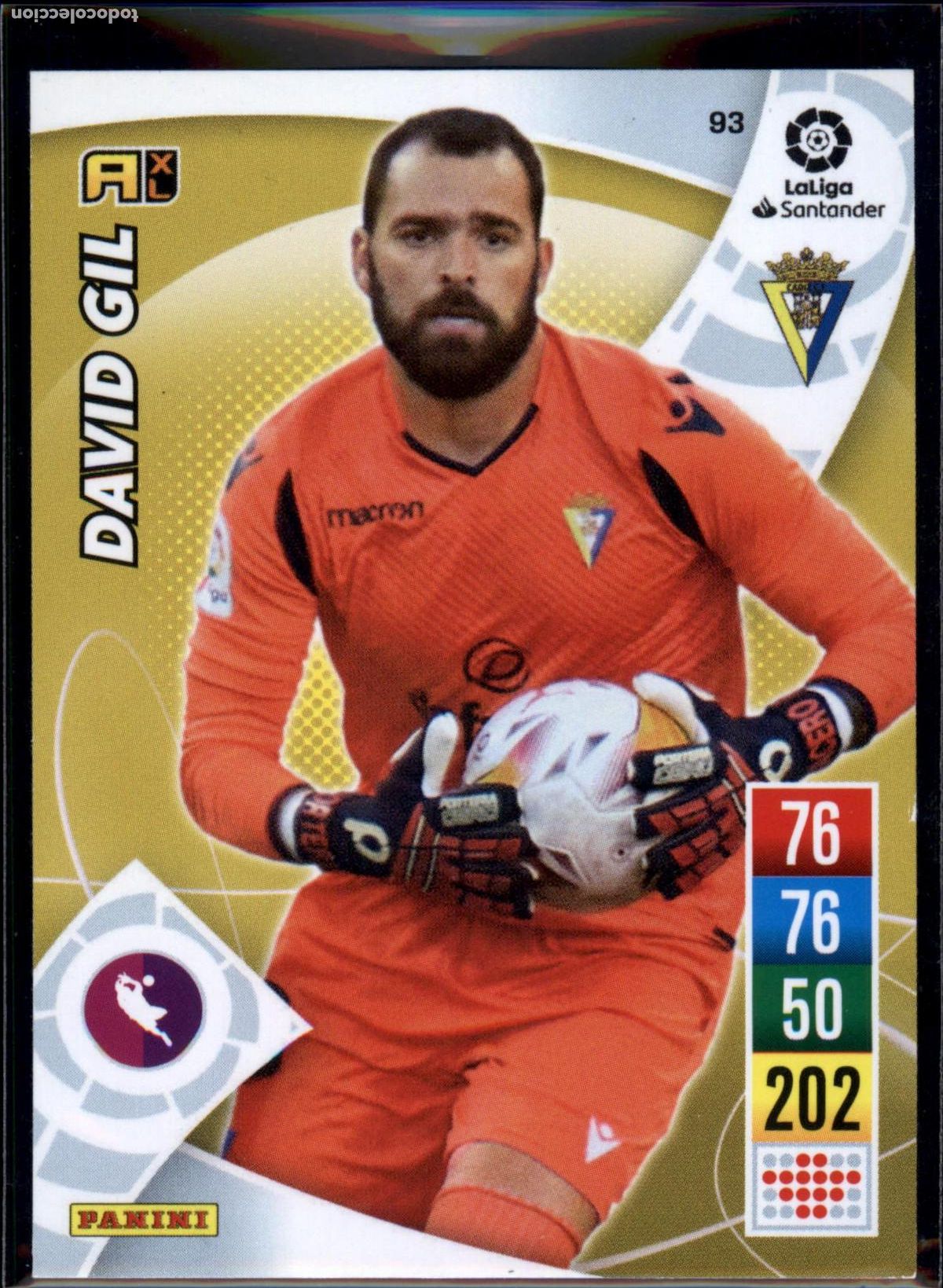Cromos de f&uacute;tbol: David Gil N&ordm; 93 C&aacute;diz CF LaLiga Santander Adrenalyn XL 2021 2022 Panini 21 22