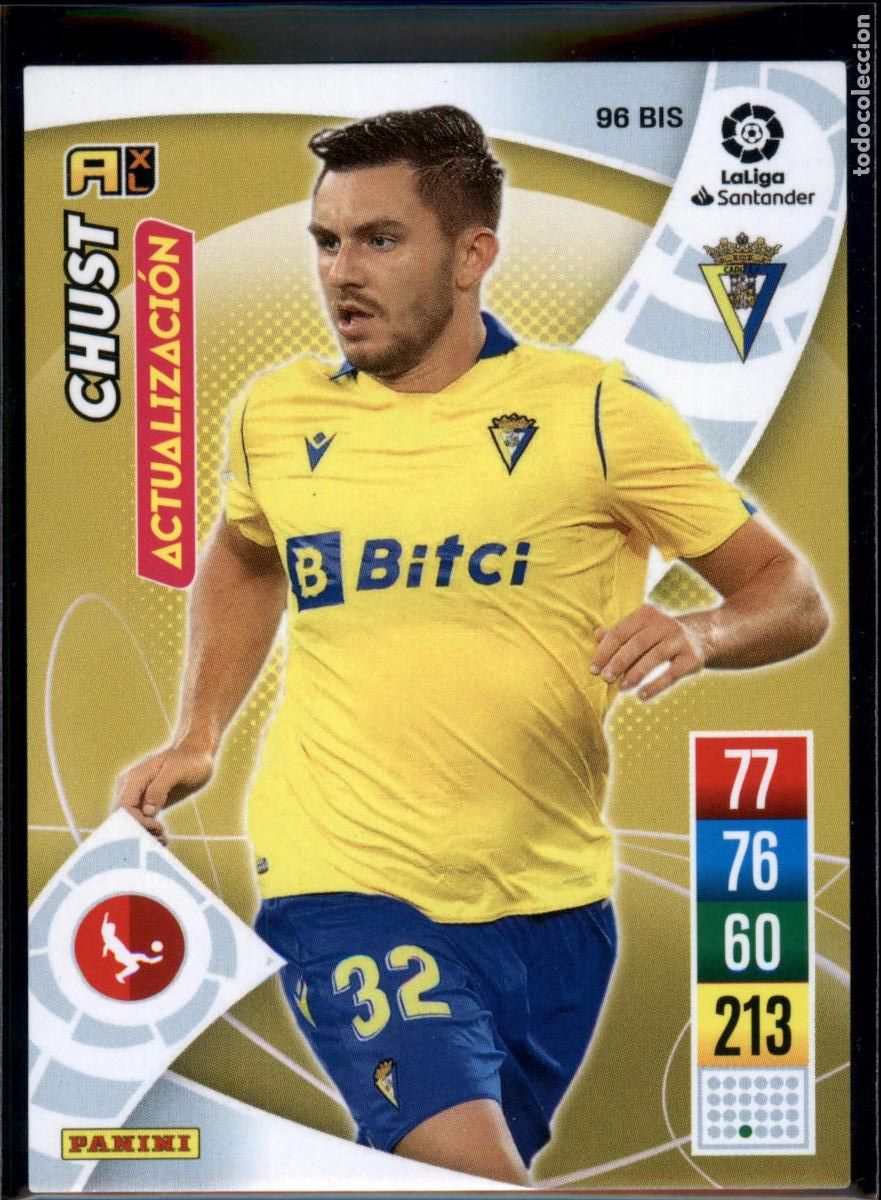 Cromos de f&uacute;tbol: Chust Actualizaci&oacute;n N&ordm; 96 Bis C&aacute;diz CF LaLiga Santander Adrenalyn XL 2021 2022 Panini 21 22