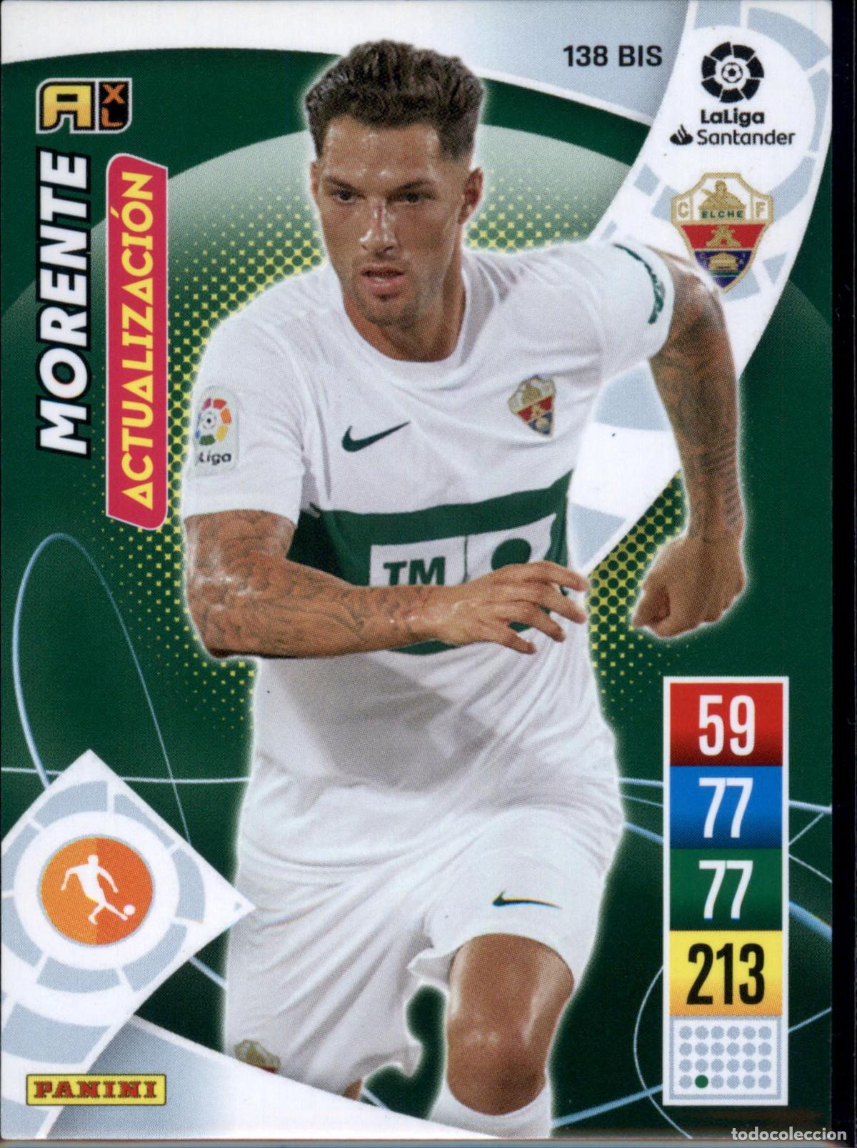 Cromos de f&uacute;tbol: Morente Actualizaci&oacute;n N&ordm; 138 Bis Elche CF LaLiga Santander Adrenalyn XL 2021 2022 Panini 21 22