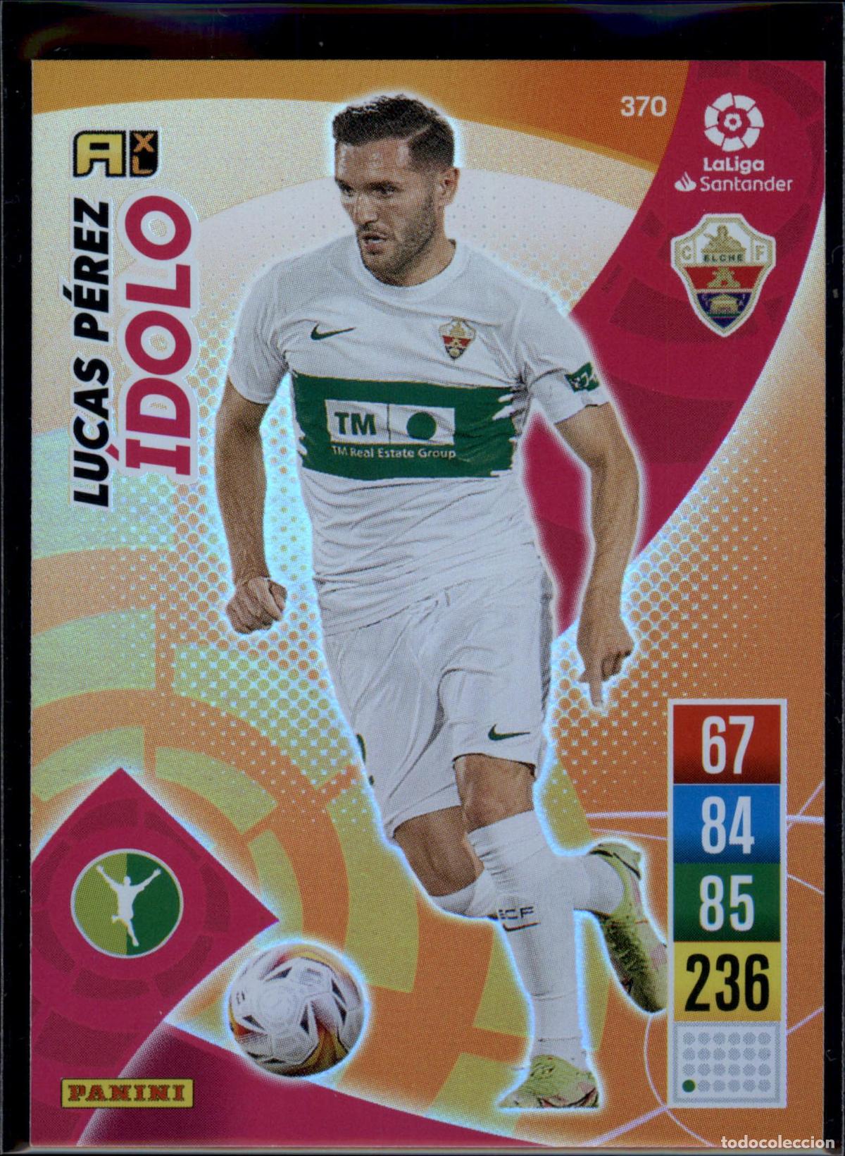 Cromos de f&uacute;tbol: Lucas P&eacute;rez &Iacute;dolo N&ordm; 370 Elche CF LaLiga Santander Adrenalyn XL 2021 2022 Panini 21 22
