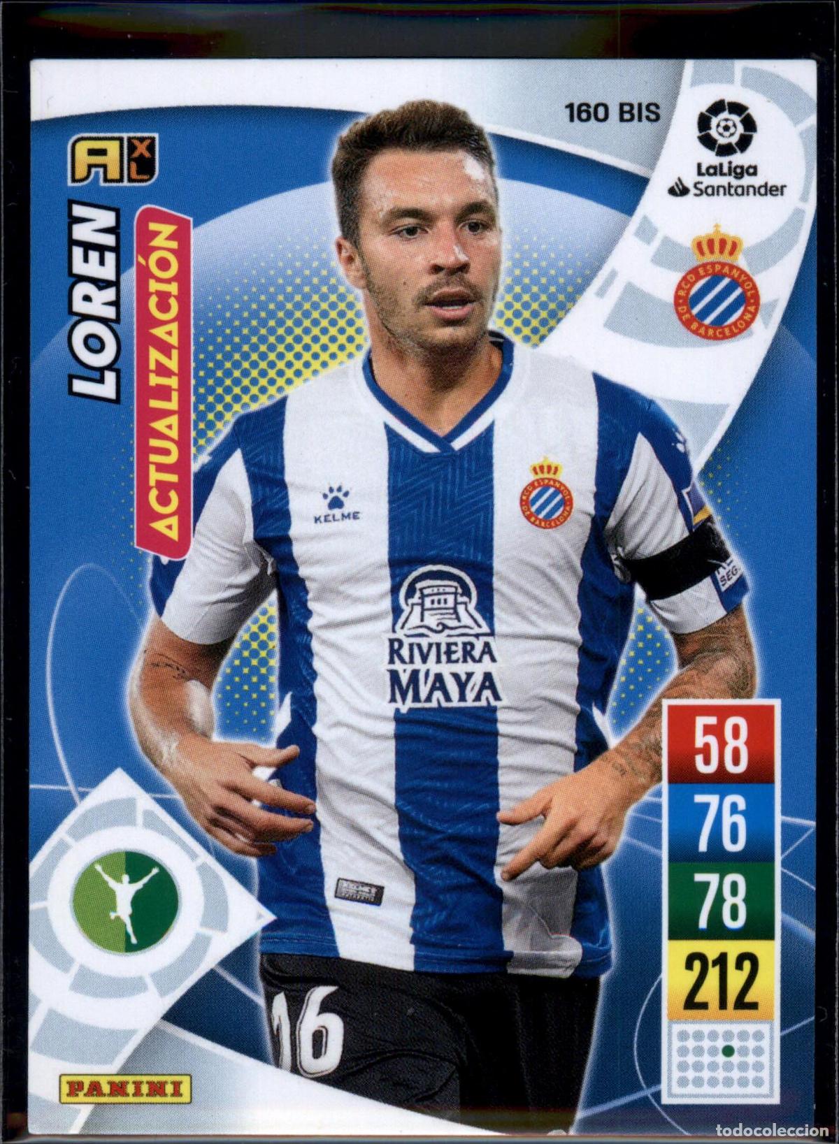 Cromos de f&uacute;tbol: Loren Actualizaci&oacute;n N&ordm; 160 Bis RCD Espanyol LaLiga Santander Adrenalyn XL 2021 2022 Panini 21 22