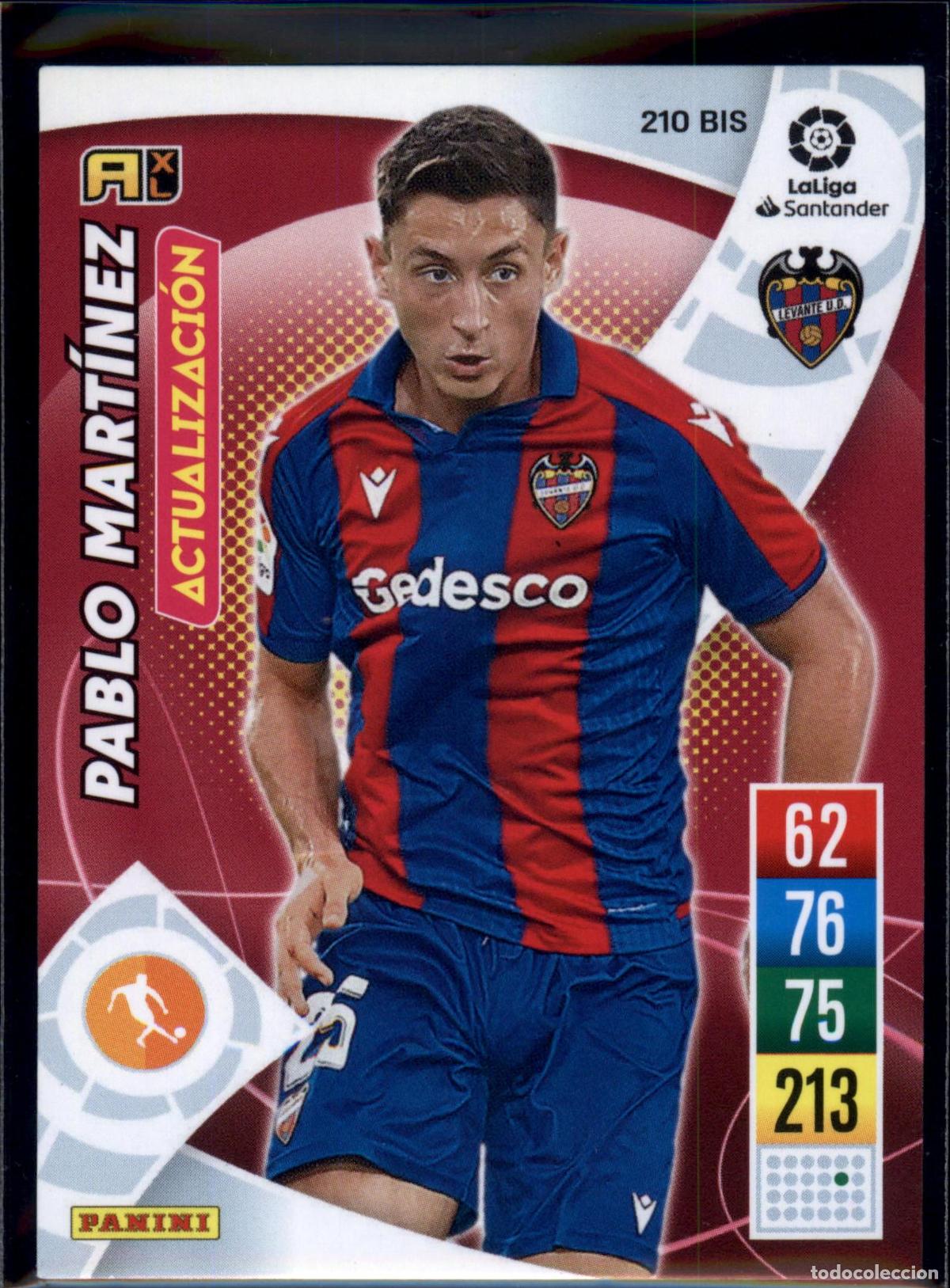 Figurine di Calcio: Pablo Mart&iacute;nez Actualizaci&oacute;n N&ordm; 210 Bis Levante LaLiga Santander Adrenalyn XL 2021 2022 Panini 21 22