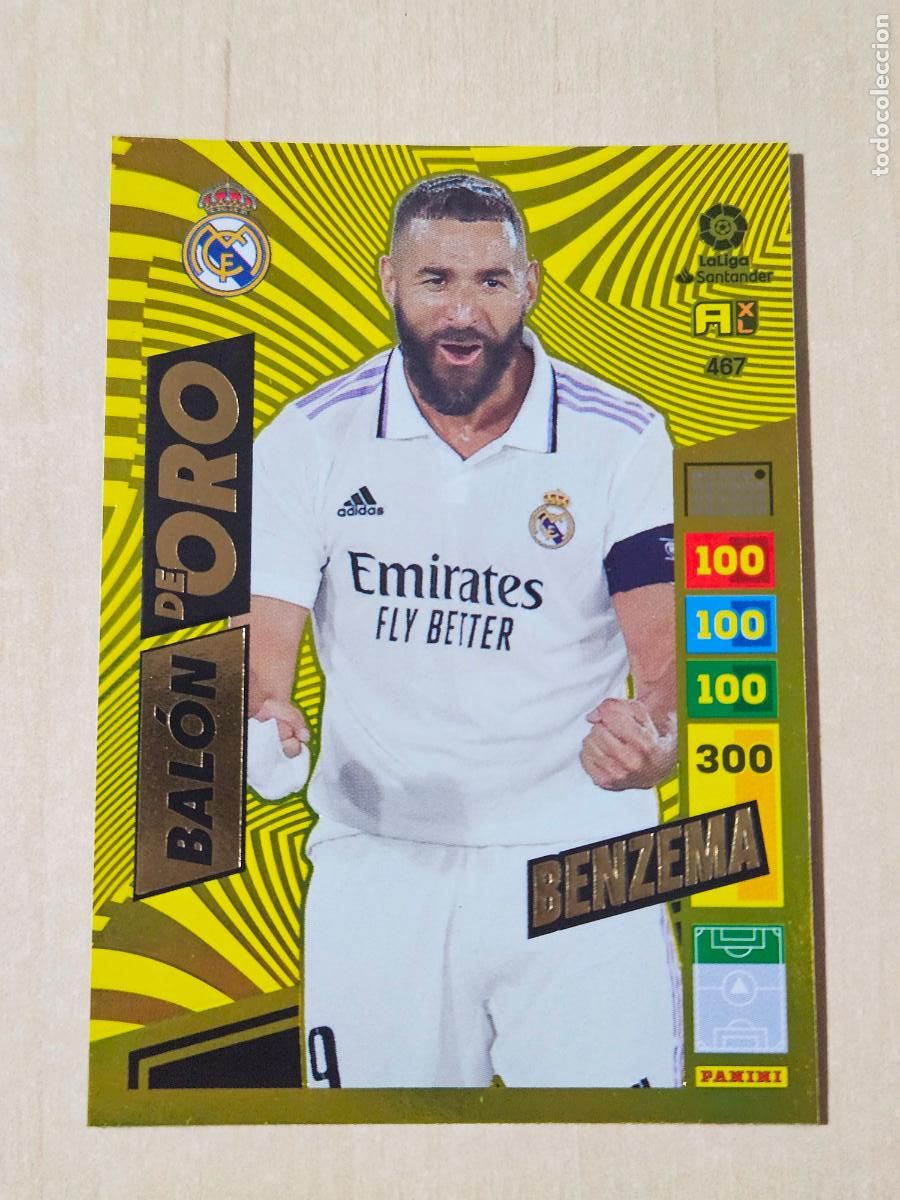 Cromos de f&uacute;tbol: FICHA N&ordm; 467 BENZEMA - ADRENALYN 22 23 - PANINI 2022 - 23 - CROMO - BALON DE ORO