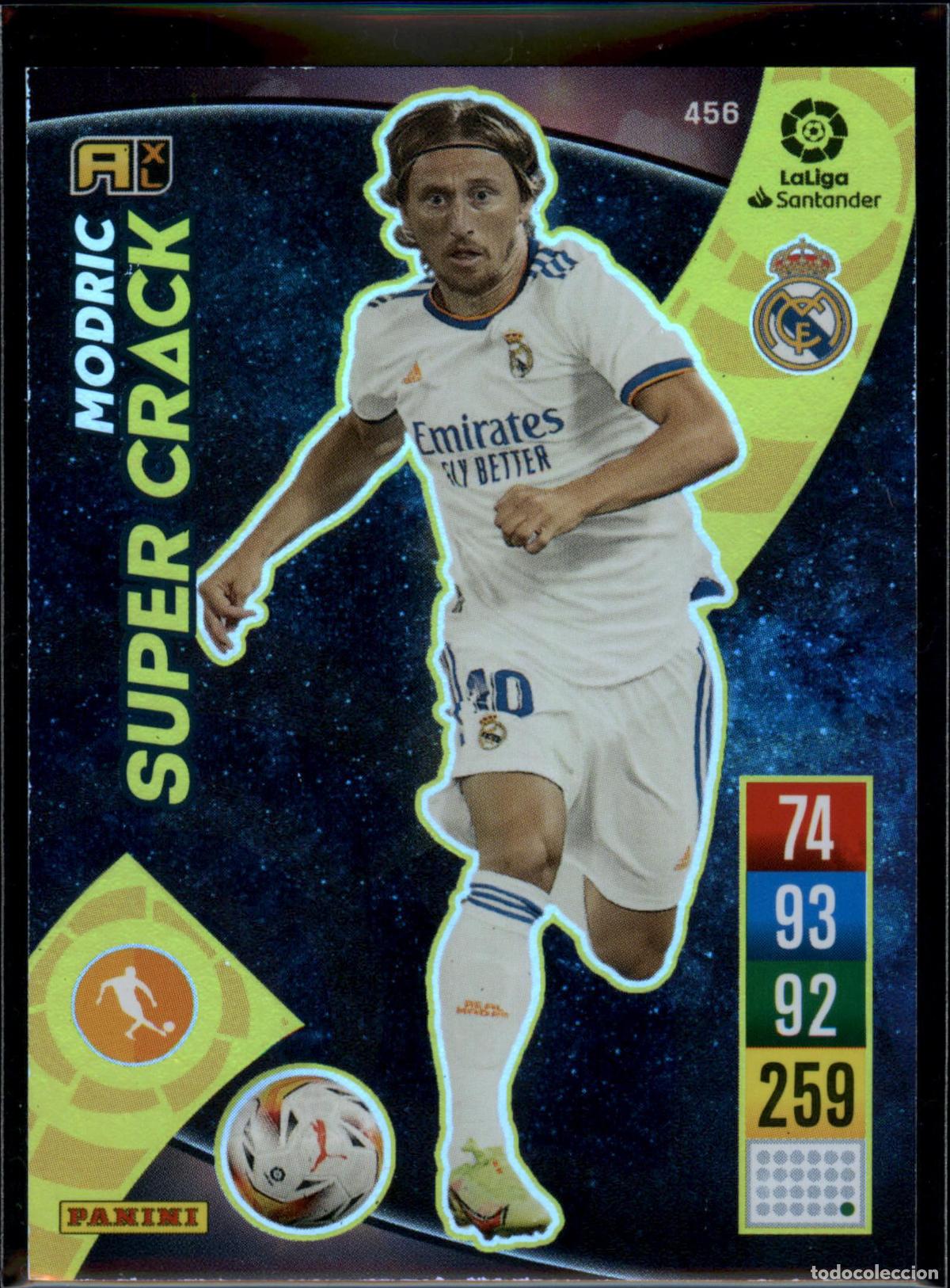 Cromos de f&uacute;tbol: Modric Super Crack N&ordm; 456 Real Madrid LaLiga Santander Adrenalyn XL 2021 2022 Panini 21 22