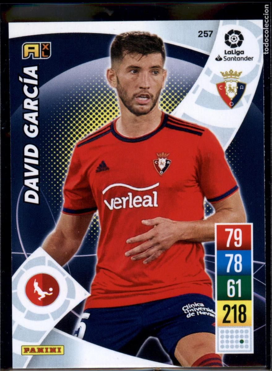 Cromos de f&uacute;tbol: David Garc&iacute;a N&ordm; 257 CA Osasuna LaLiga Santander Adrenalyn XL 2021 2022 Panini 21 22