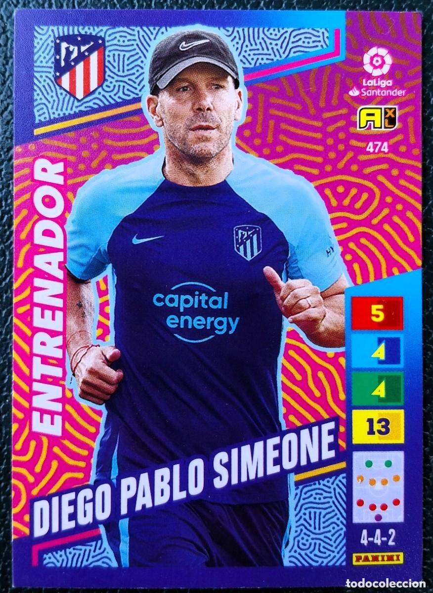 Cromos de f&uacute;tbol: 474 DIEGO PABLO SIMEONE ATLETICO DE MADRID ENTRENADOR FICHAS ALBUM ADRENALYN XL 2022 2023 22 23