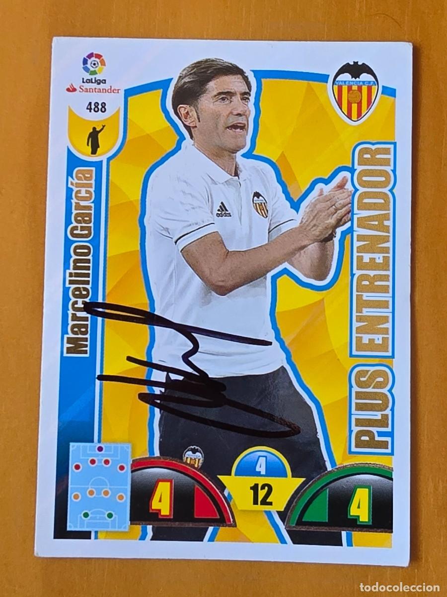 Cromos de f&uacute;tbol: Cromo firmado de Marcelino Garc&iacute;a con aut&oacute;grafo, Valencia CF